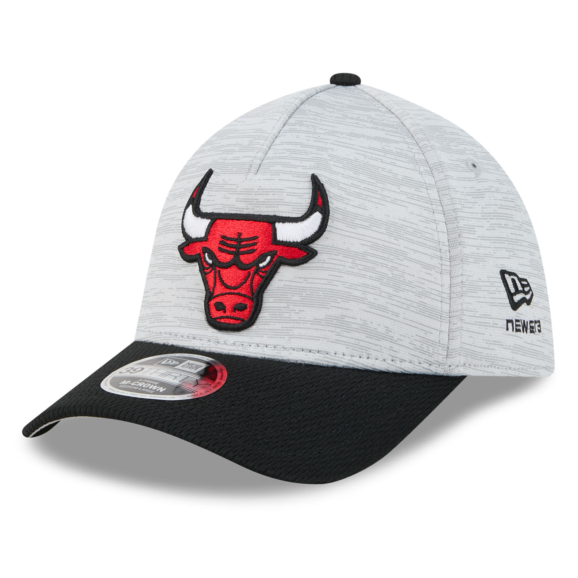 New Era Men's Gray Chicago Bulls 39THIRTY M-Crown Tech Stretch Hat - Gray
