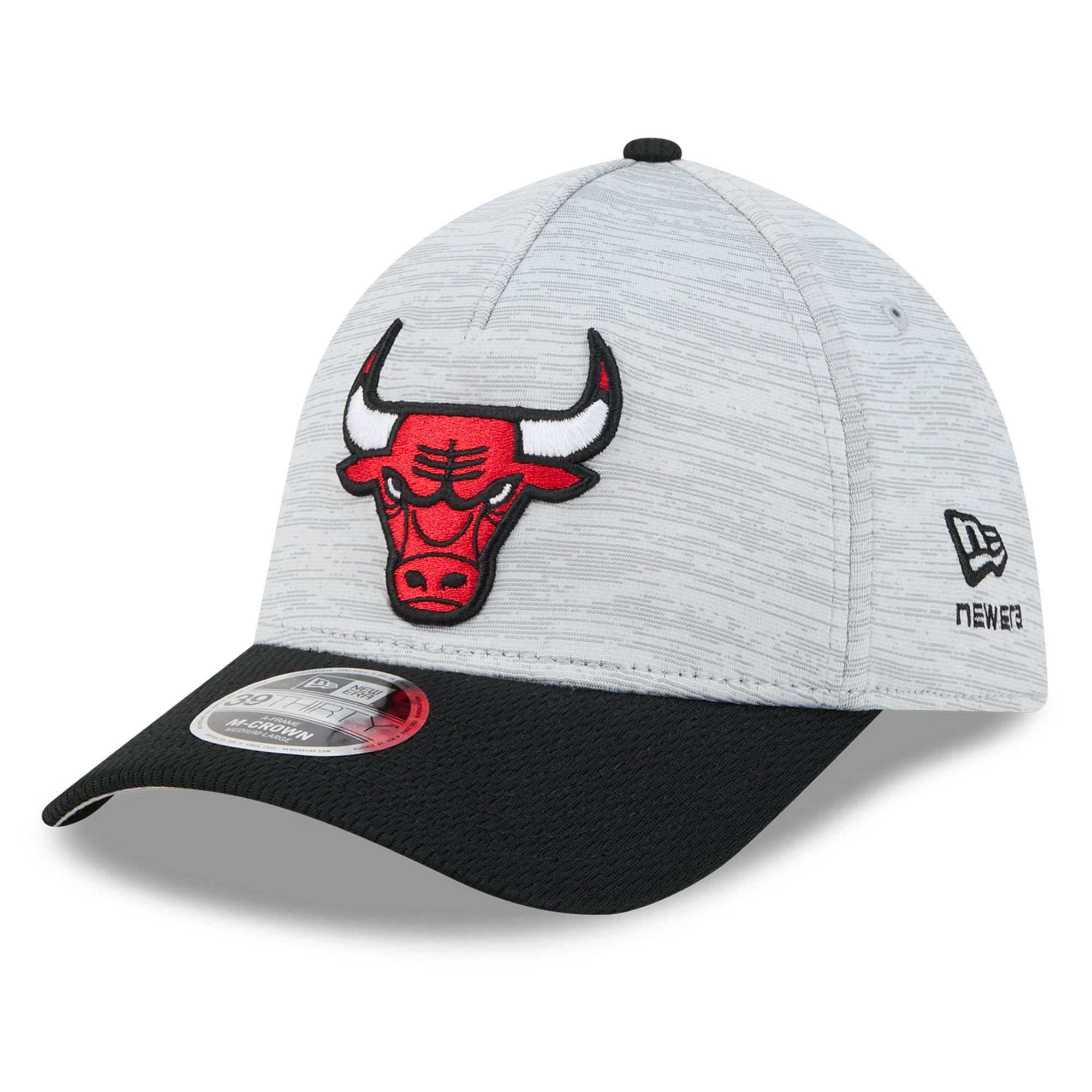 New Era Men's Gray Chicago Bulls 39THIRTY M-Crown Tech Stretch Hat - Gray