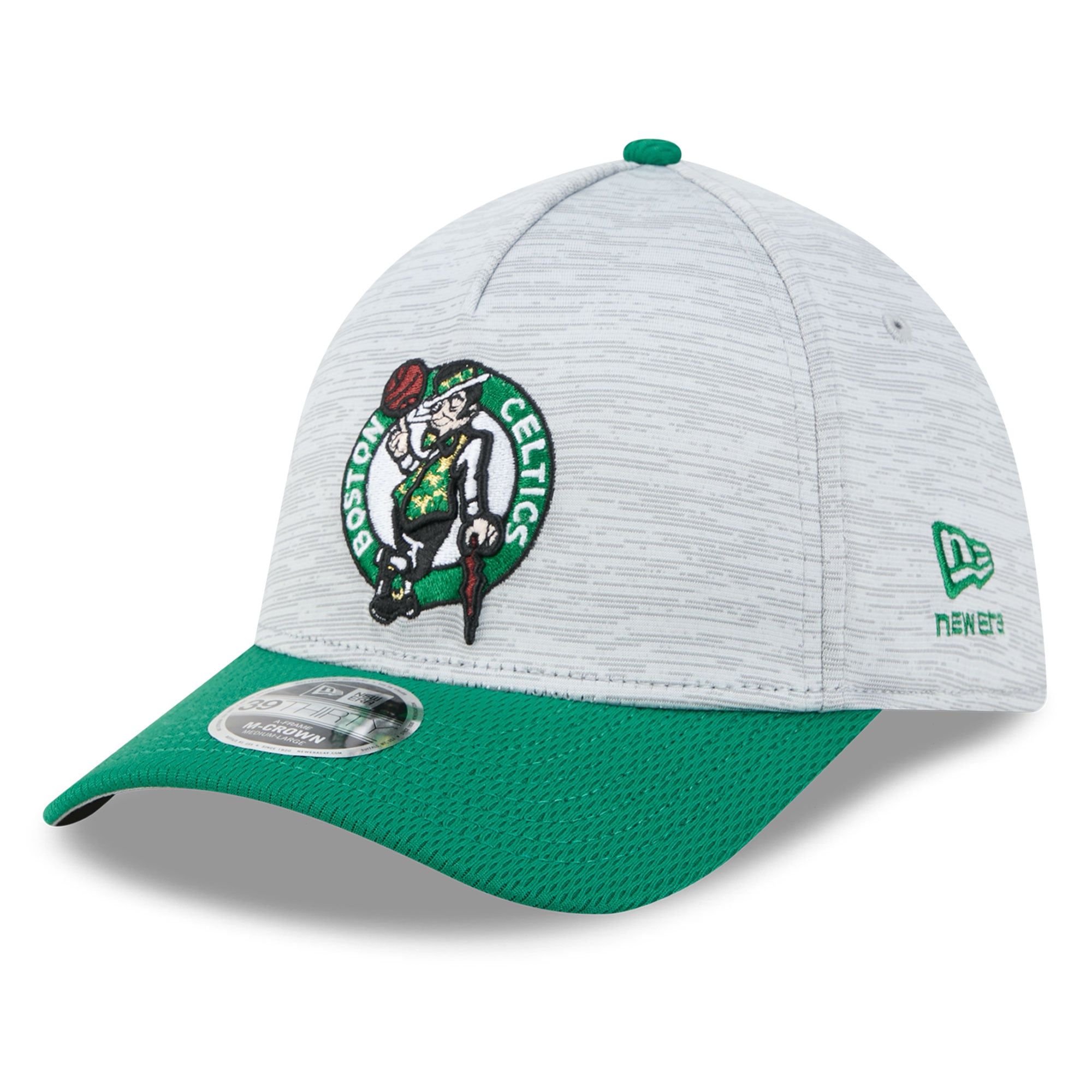 New Era Men's Gray Boston Celtics 39THIRTY M-Crown Tech Stretch Hat - Gray
