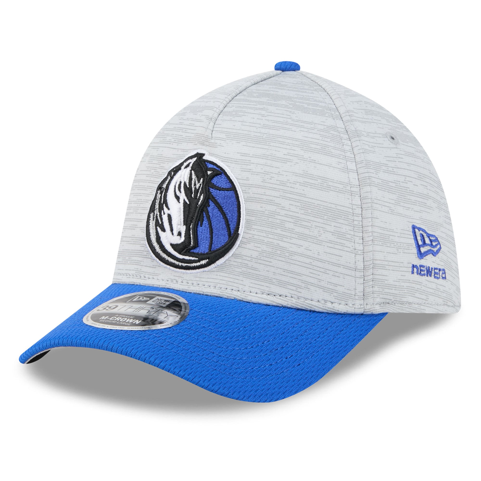 Men's New Era  Gray Dallas Mavericks 39THIRTY M-Crown A-Frame Tech Stretch Hat