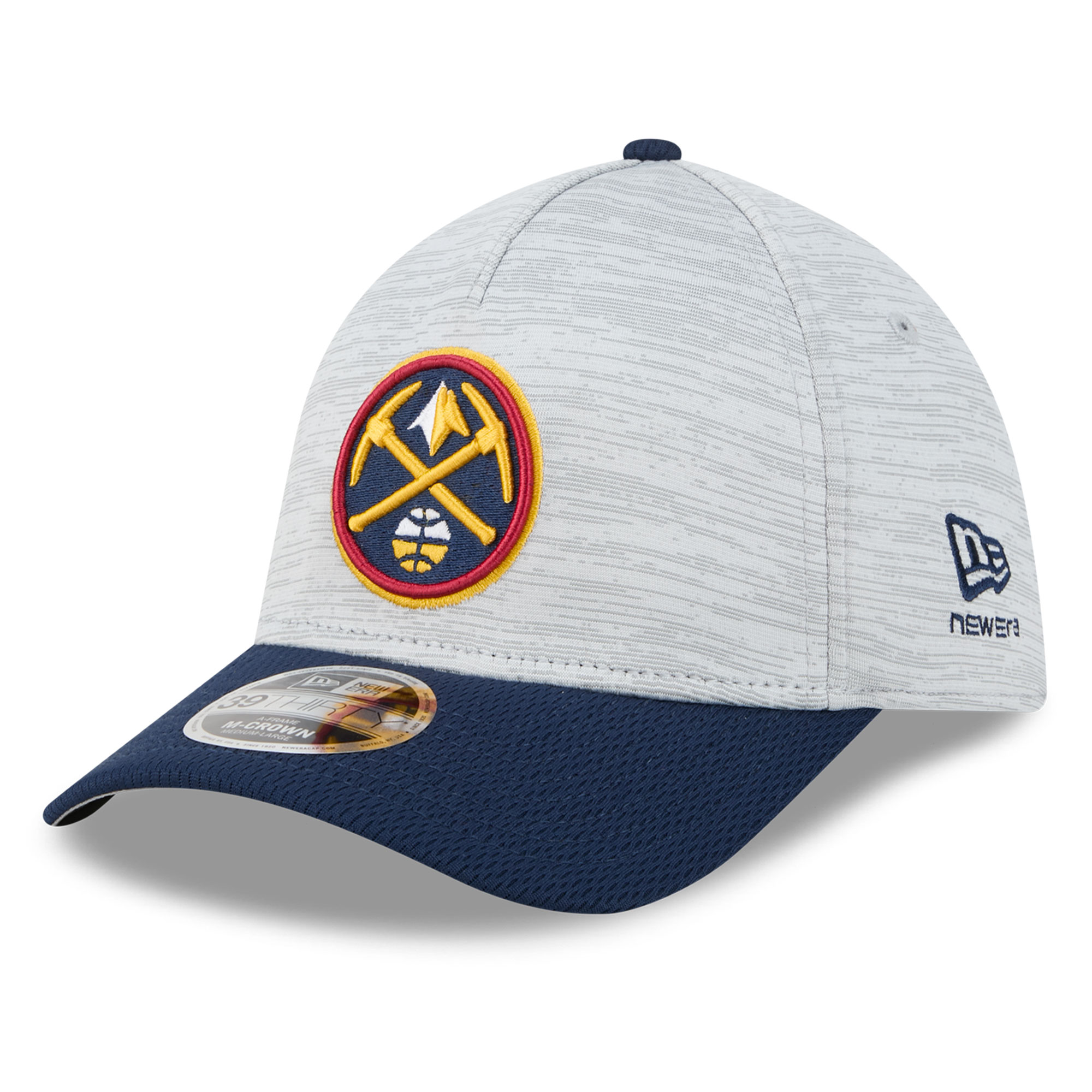 New Era Men's Gray Denver Nuggets 39THIRTY M-Crown Tech Stretch Hat - Gray