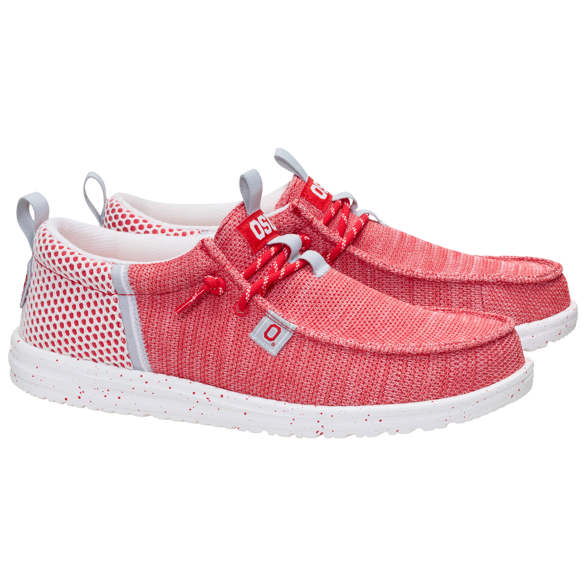 Men’s Hey Dude Scarlet Ohio State Buckeyes Wally Stretch Sox Shoes