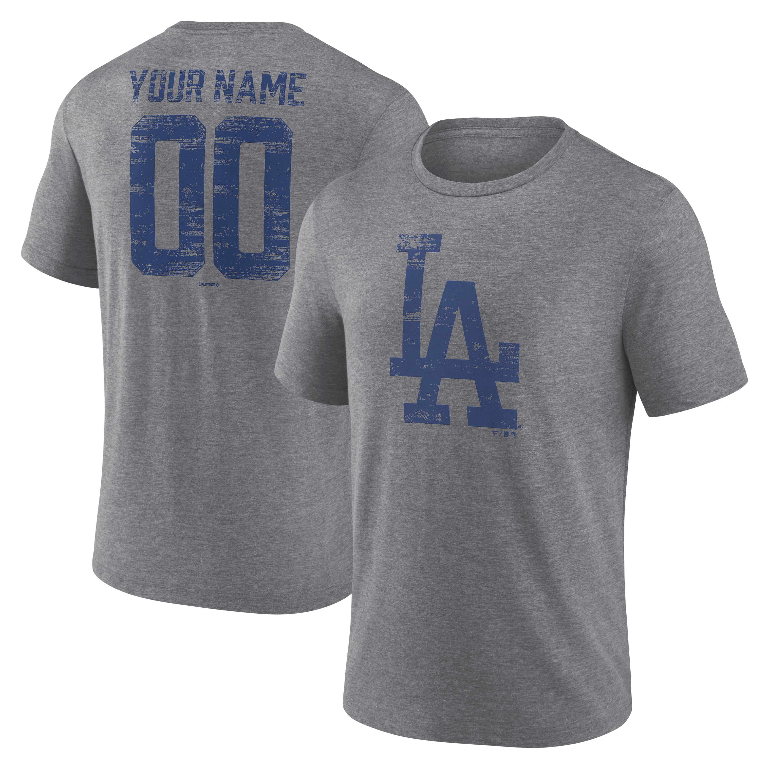Men’s Gray Los Angeles Dodgers Heritage Personalized Any Name & Number Tri-Blend T-Shirt Men’s Gray Los Angeles Dodgers Heritage Personalized Any Name & Number Tri-Blend T-Shirt
