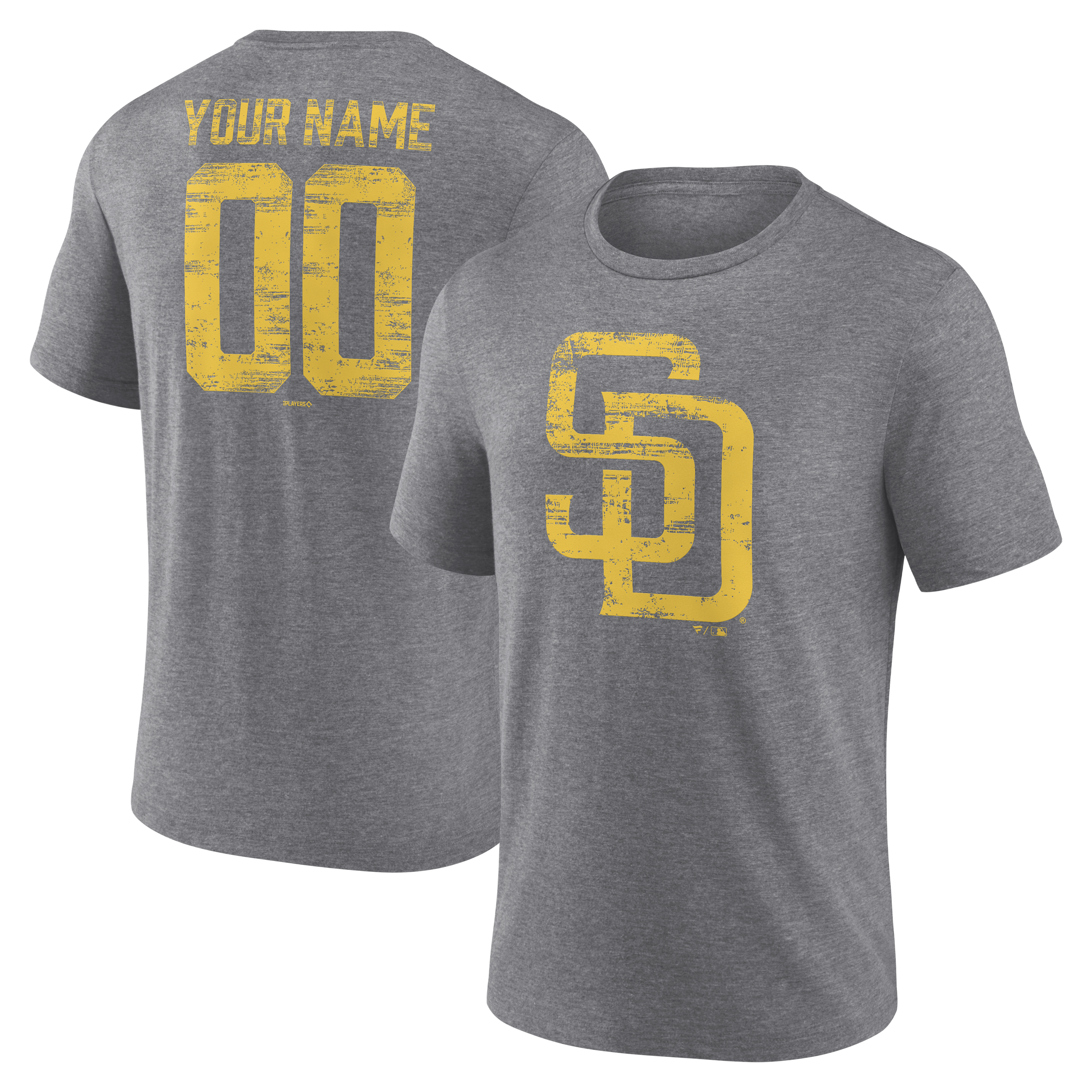 Men’s Gray San Diego Padres Heritage Personalized Any Name & Number Tri-Blend T-Shirt Men’s Gray San Diego Padres Heritage Personalized Any Name & Number Tri-Blend T-Shirt