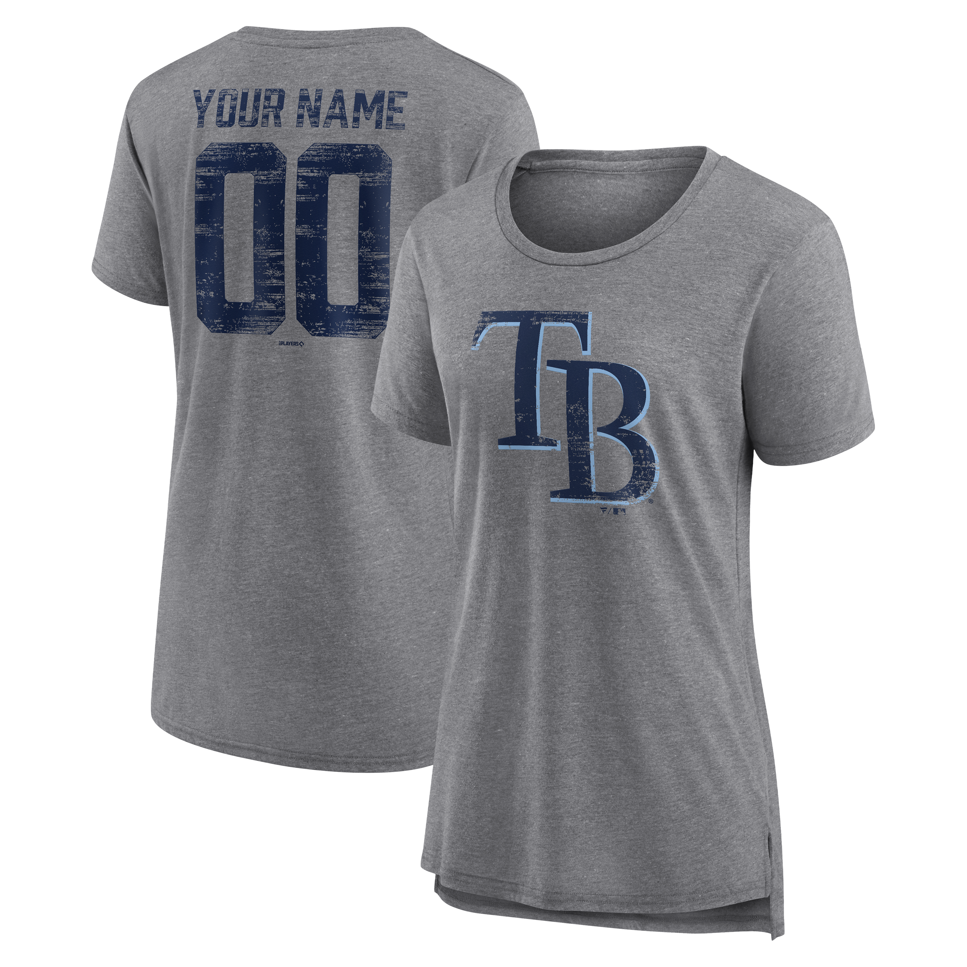 Women’s Gray Tampa Bay Rays Heritage Personalized Any Name & Number Tri-Blend T-Shirt Women’s Gray Tampa Bay Rays Heritage Personalized Any Name & Number Tri-Blend T-Shirt