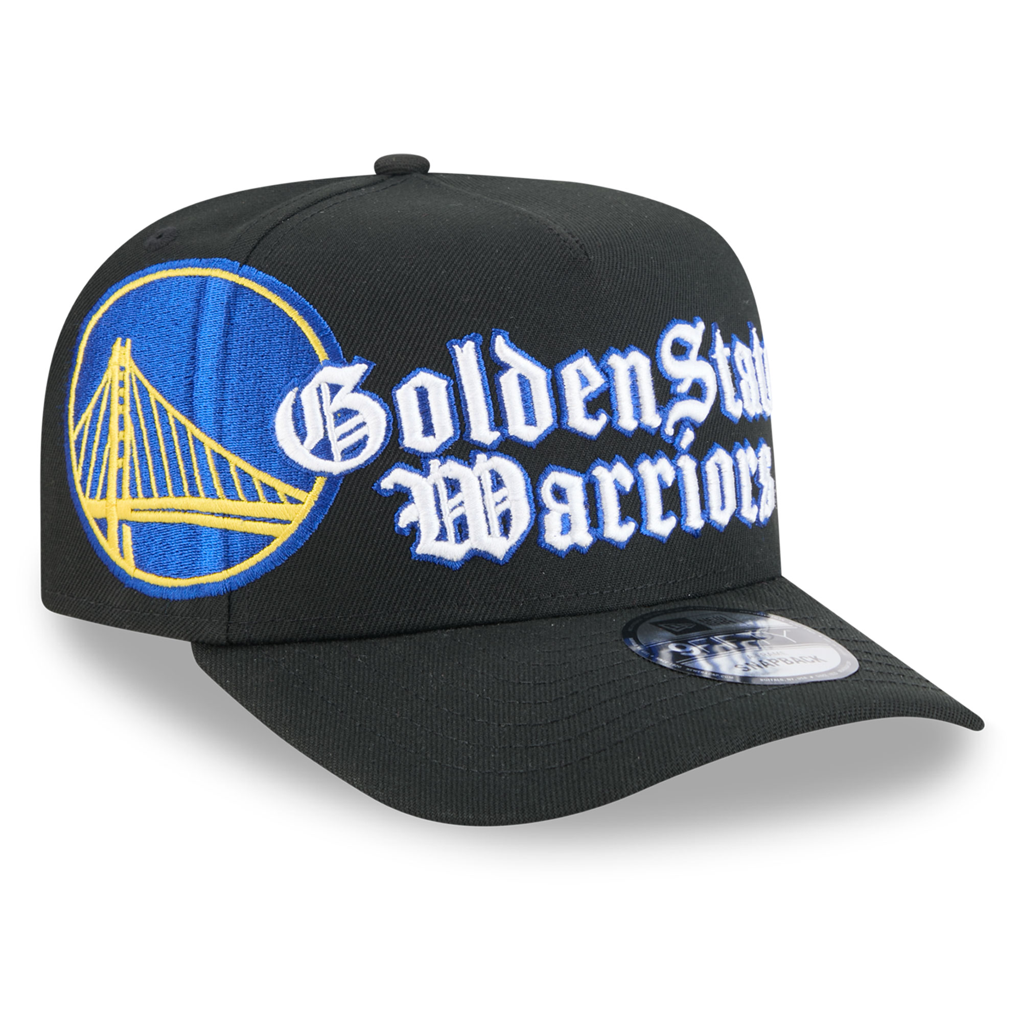 Men's New Era Black Golden State Warriors Proud A-Frame 9FIFTY Snapback Hat