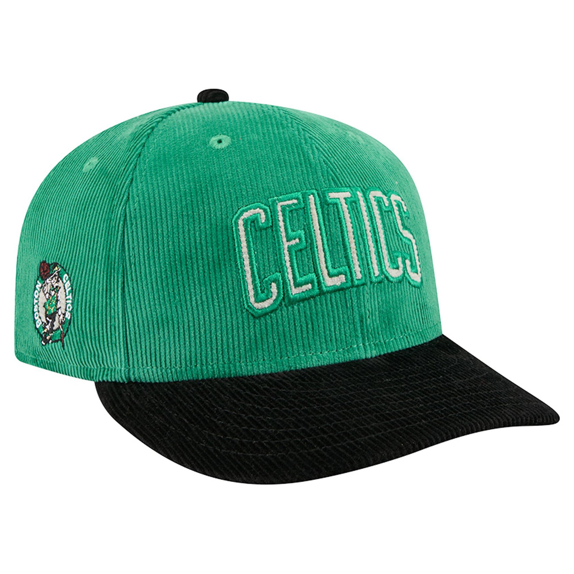 Men's New Era Green/Black Boston Celtics Corduroy 9FIFTY Snapback Hat