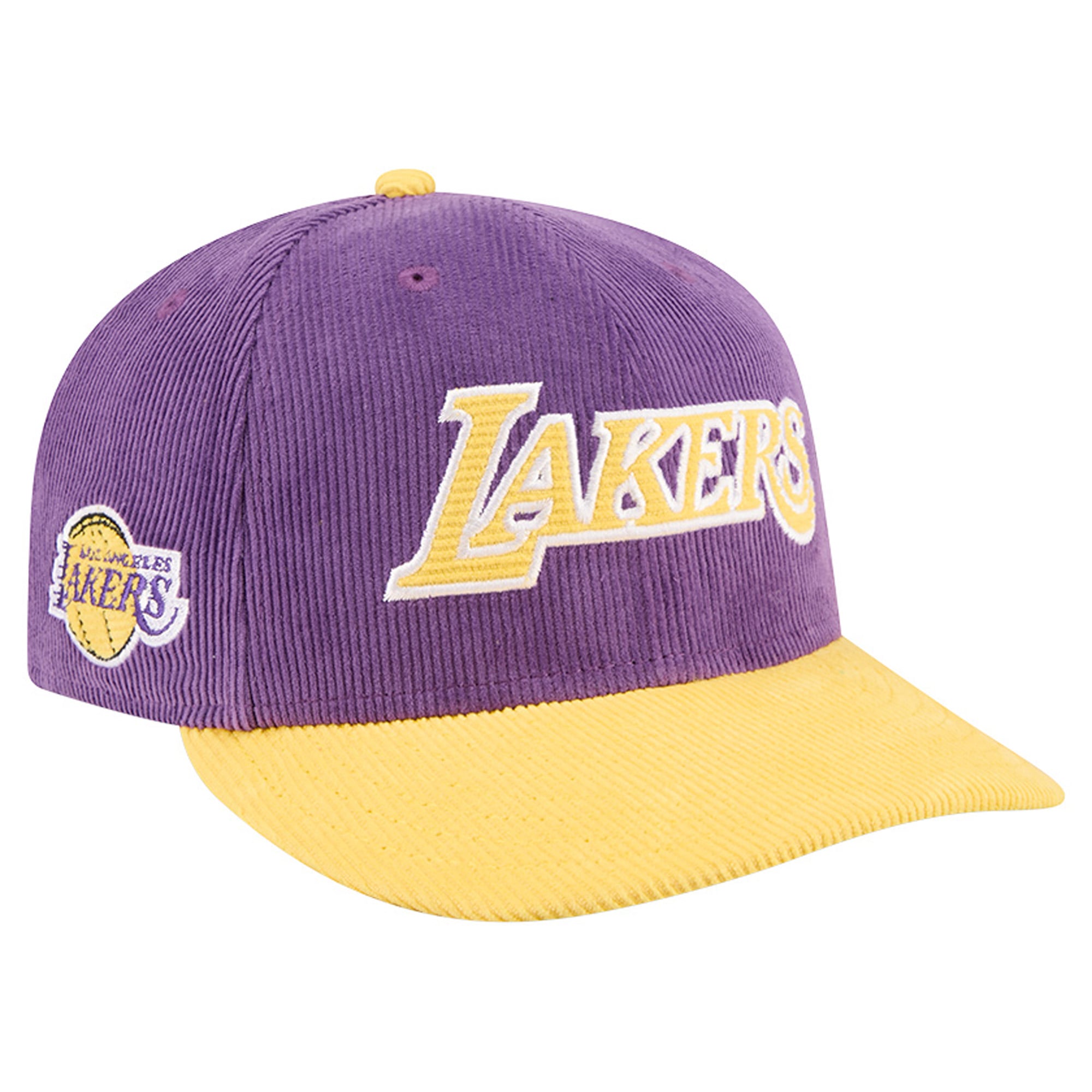 Men's New Era Purple/Gold Los Angeles Lakers Corduroy 2-Tone 9FIFTY Snapback Hat