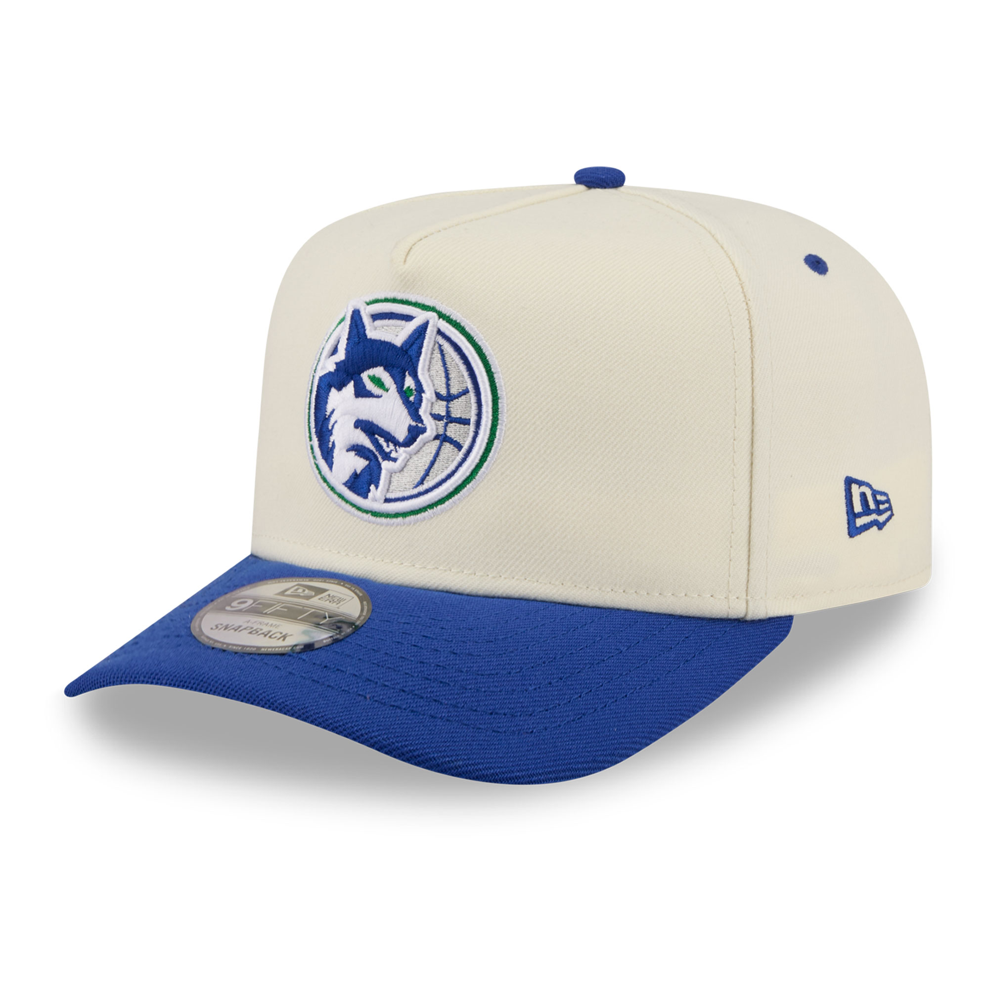 Men's New Era Cream/Blue Minnesota Timberwolves City A-Frame 9FIFTY Snapback Hat