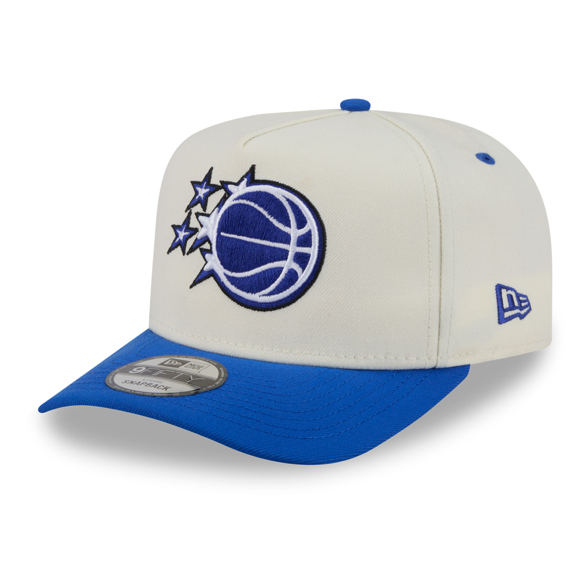 Men's New Era Cream/Blue Orlando Magic City A-Frame 9FIFTY Snapback Hat