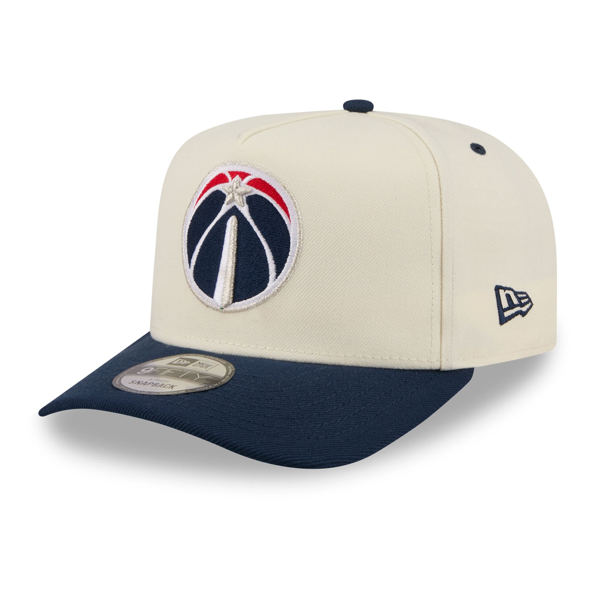 Men's New Era Cream/Navy Washington Wizards City A-Frame 9FIFTY Snapback Hat