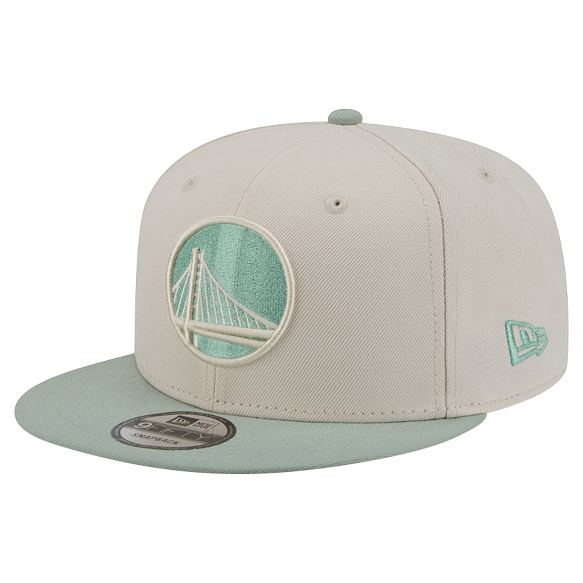 Men's New Era  Cream/Light Green Golden State Warriors Color Pack 9FIFTY Snapback Hat
