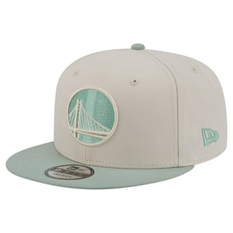 Men's New Era  Cream/Light Green Golden State Warriors Color Pack 9FIFTY Snapback Hat
