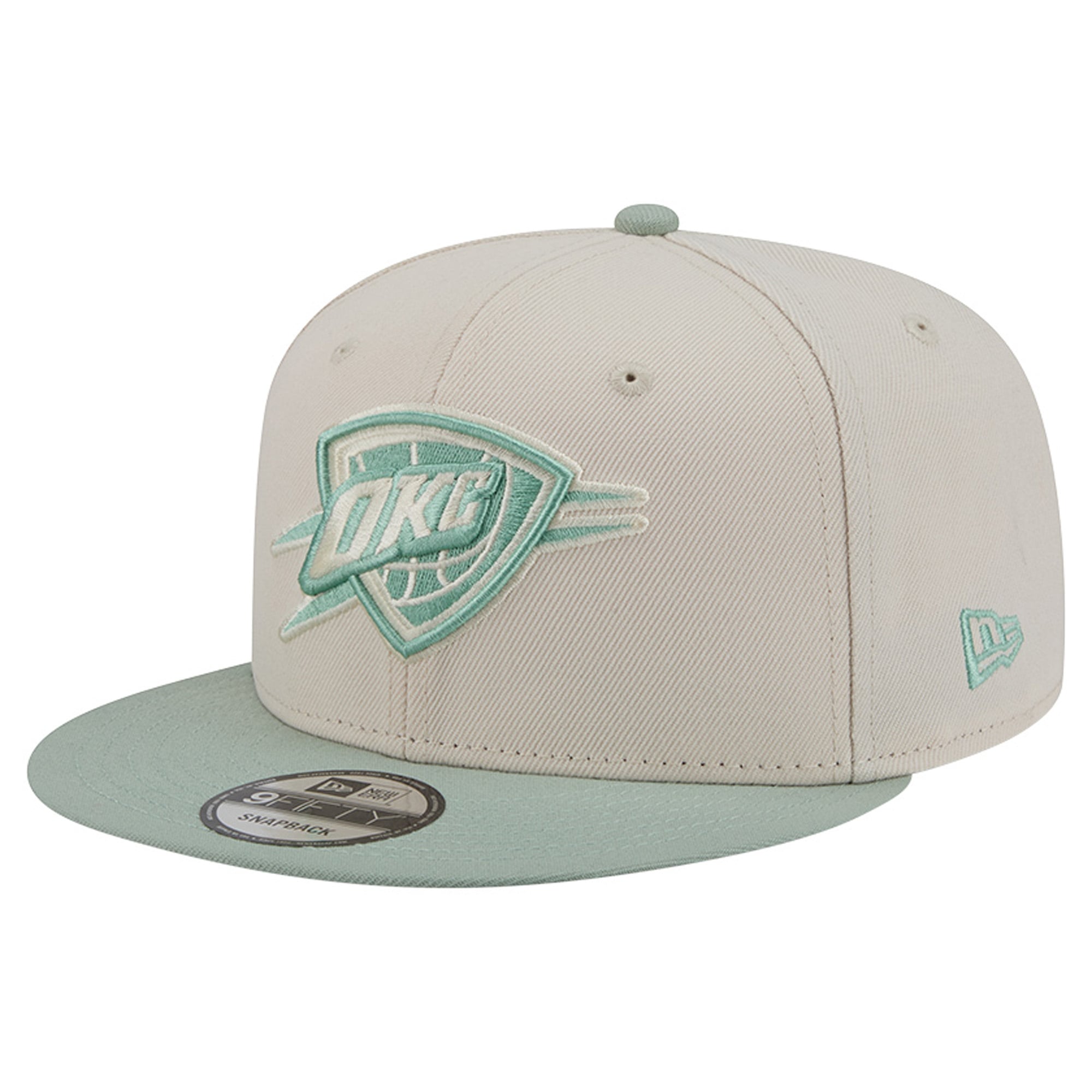 Men's New Era Cream/Light Green Oklahoma City Thunder Color Pack 9FIFTY Snapback Hat