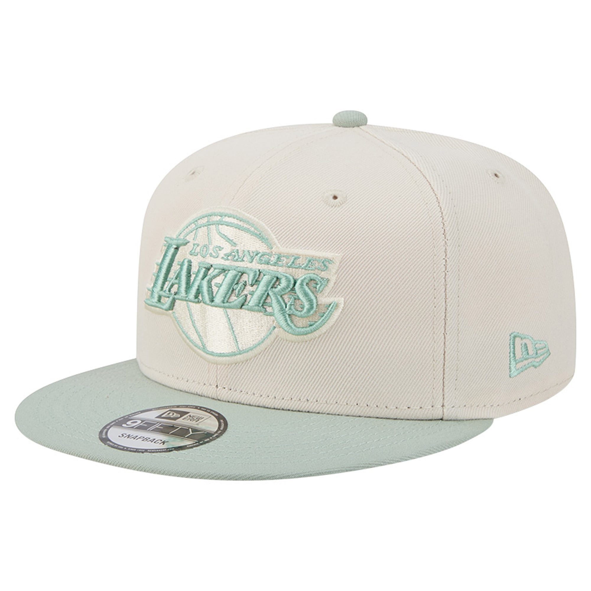 New Era Men's Cream/Light Green Los Angeles Lakers Color Pack 9FIFTY Snapback Hat - Cream, Light Green