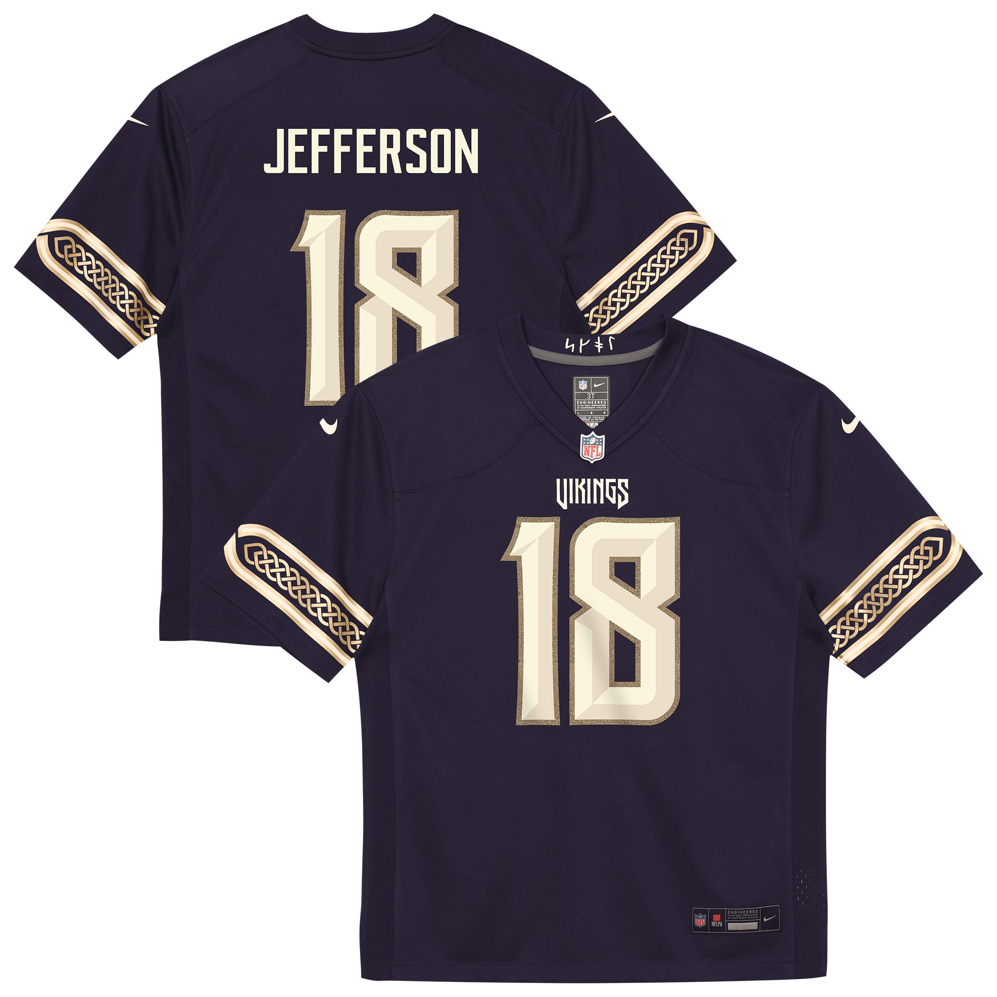 Toddler Nike Justin Jefferson Purple Minnesota Vikings 2026 Rivalries Collection Game Jersey