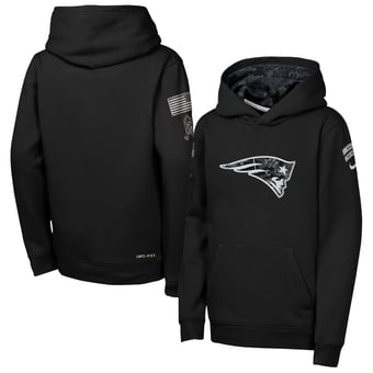 Youth Nike  Black New England Patriots 2026 Salute to Service Club Fleece Pullover Hoodie
