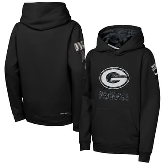 Youth Nike  Black Green Bay Packers 2026 Salute to Service Club Fleece Pullover Hoodie