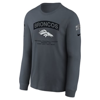 Youth Nike  Gray Denver Broncos 2026 Salute to Service Sideline Long Sleeve T-Shirt