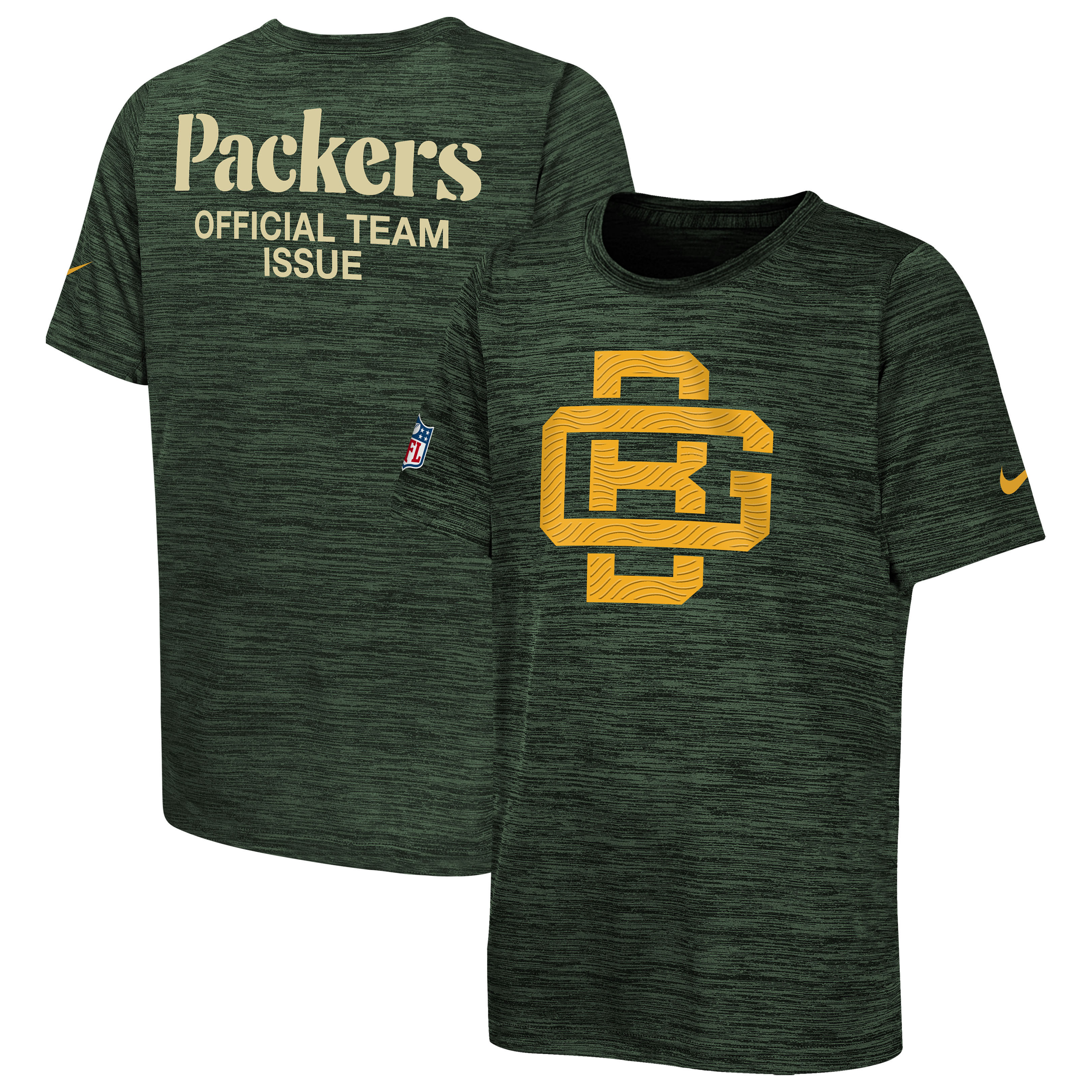 Youth Nike  Green Green Bay Packers 2026 Rivalries Collection Sideline Velocity T-Shirt