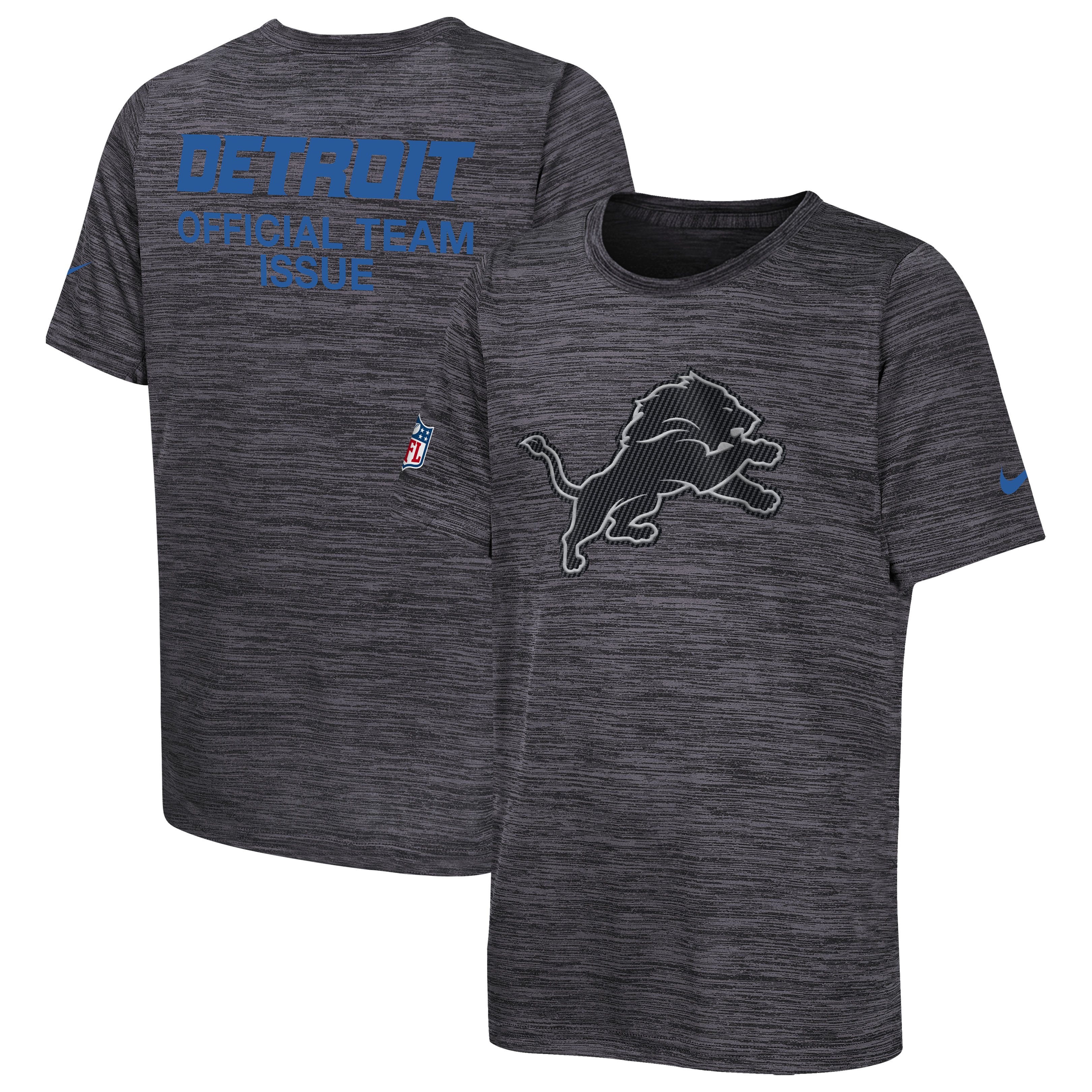 Youth Nike  Anthracite Detroit Lions 2026 Rivalries Collection Sideline Velocity T-Shirt