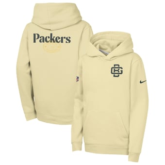 Youth Nike  Cream Green Bay Packers 2026 Rivalries Collection Sideline Club Fleece Pullover Hoodie