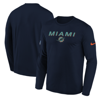 Youth Nike  Navy Miami Dolphins Rivalries Collection Sideline Legend Long Sleeve T-Shirt