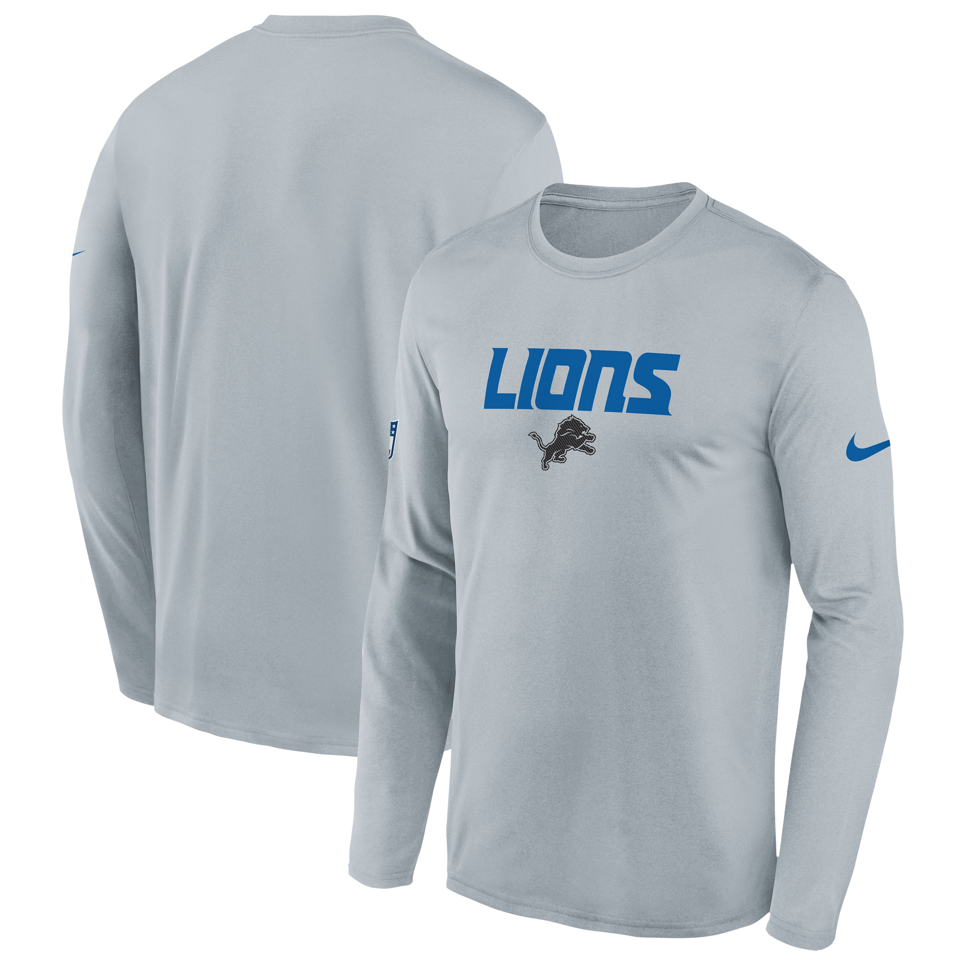 Youth Nike  Silver Detroit Lions 2026 Rivalries Collection Sideline Legend Long Sleeve T-Shirt