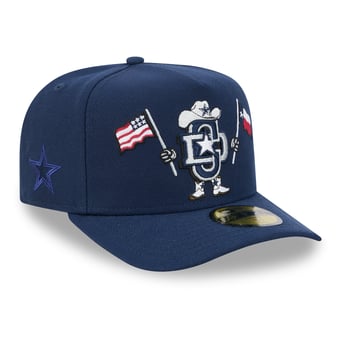 Men's New Era Navy Dallas Cowboys Cartoon A-Frame 59FIFTY Fitted Hat