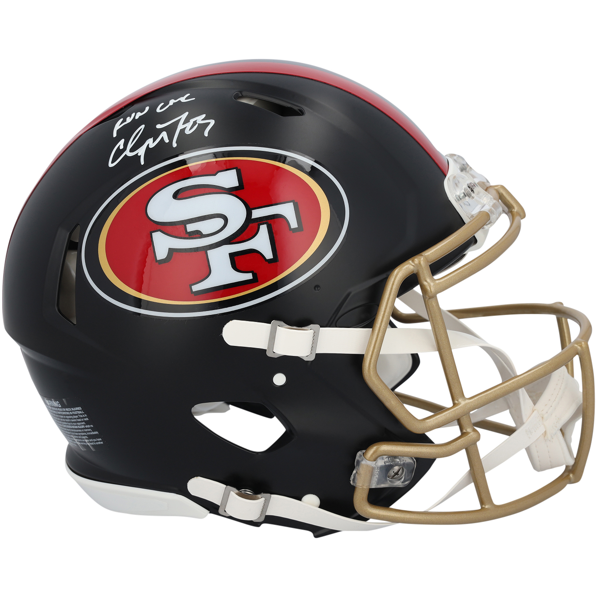 Christian McCaffrey San Francisco 49ers Autographed Riddell Rivalry Speed Authentic Helmet with "Run CMC" Inscription