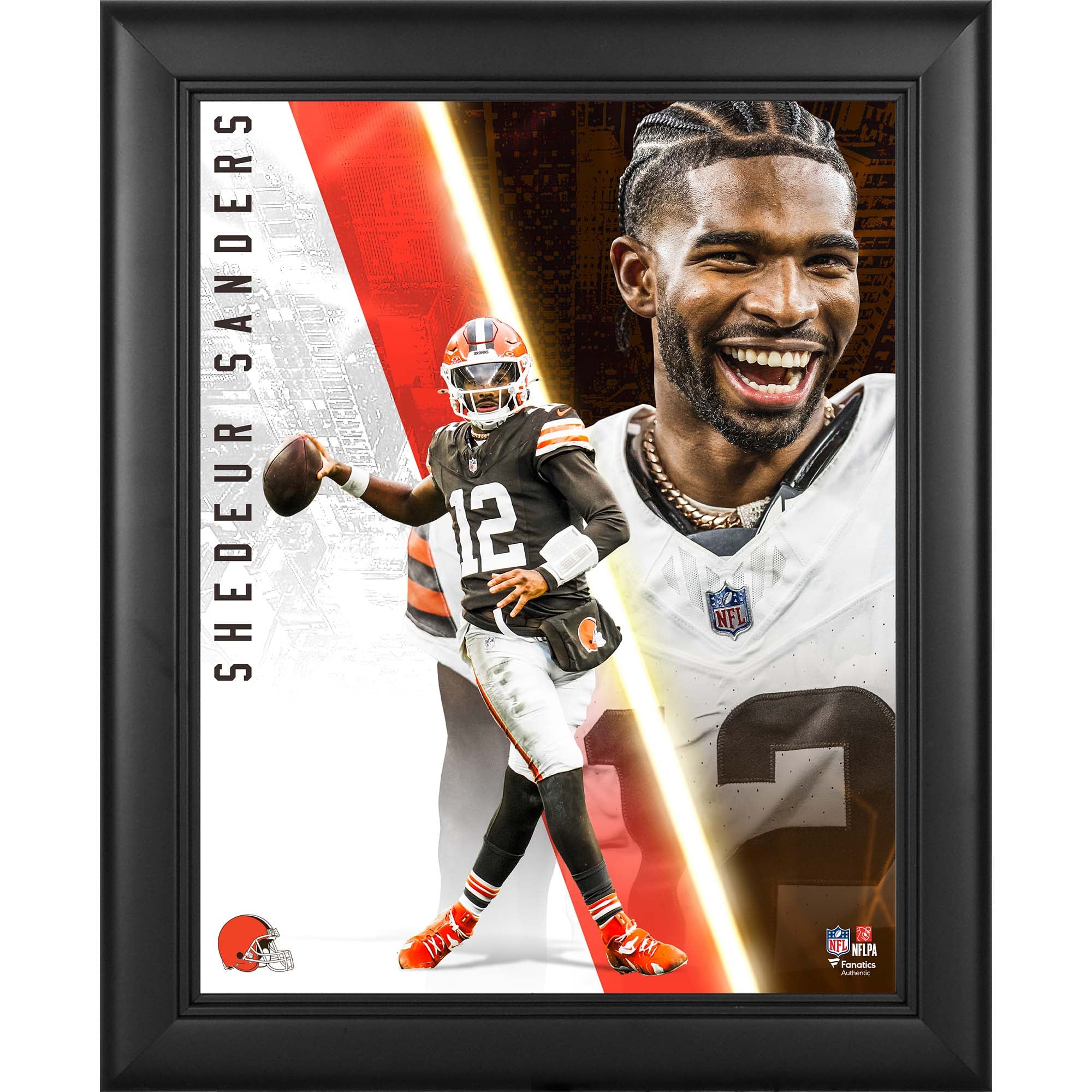 Shedeur Sanders Cleveland Browns Framed 13" x 16" Radiance Collage