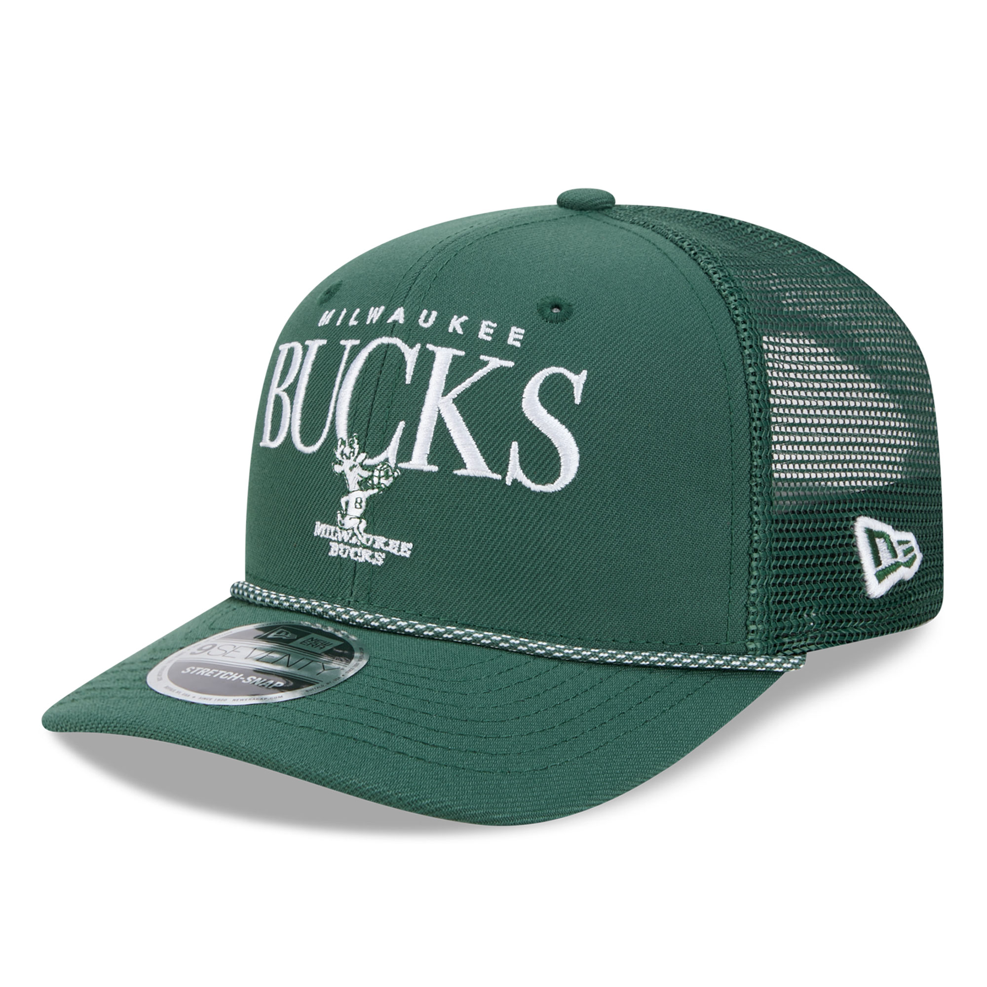Men's New Era Hunter Green Milwaukee Bucks Tonal 9SEVENTY Adjustable Trucker Hat