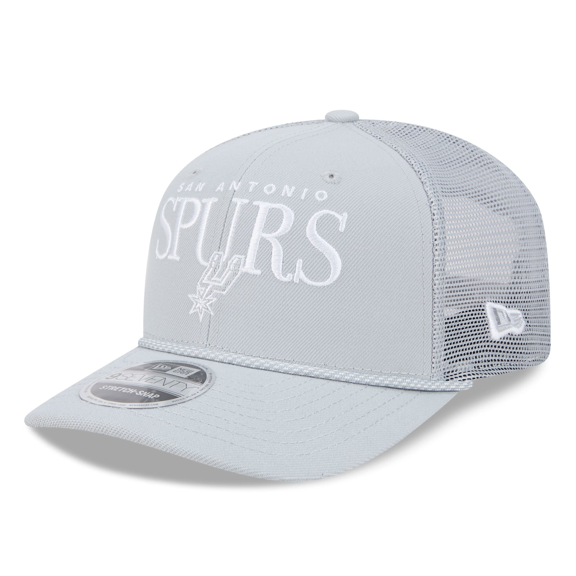 New Era Men's Silver San Antonio Spurs Tonal 9SEVENTY Adjustable Trucker Hat - Silver