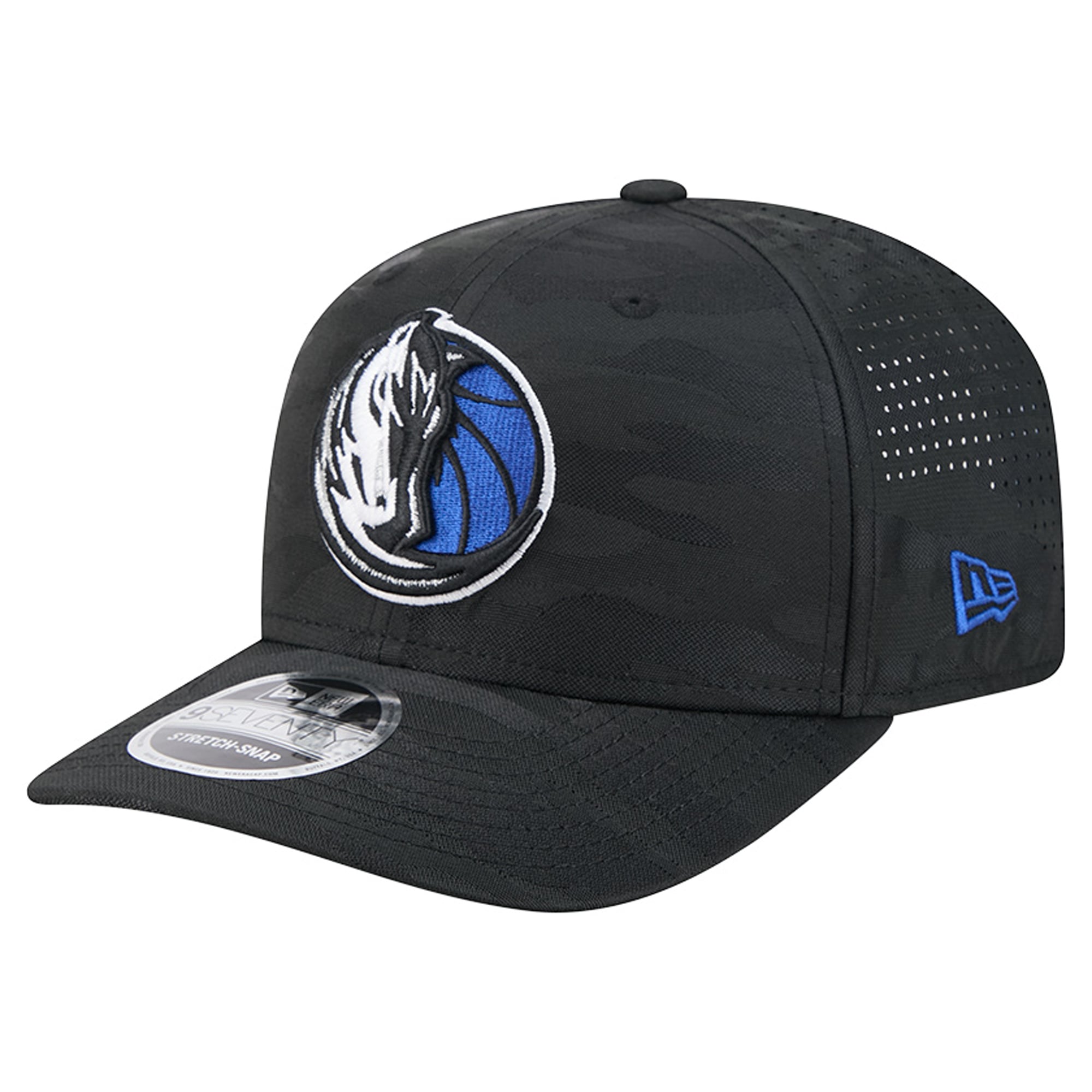 Men's New Era Black Dallas Mavericks Camo 9SEVENTY Perforated Adjustable Hat