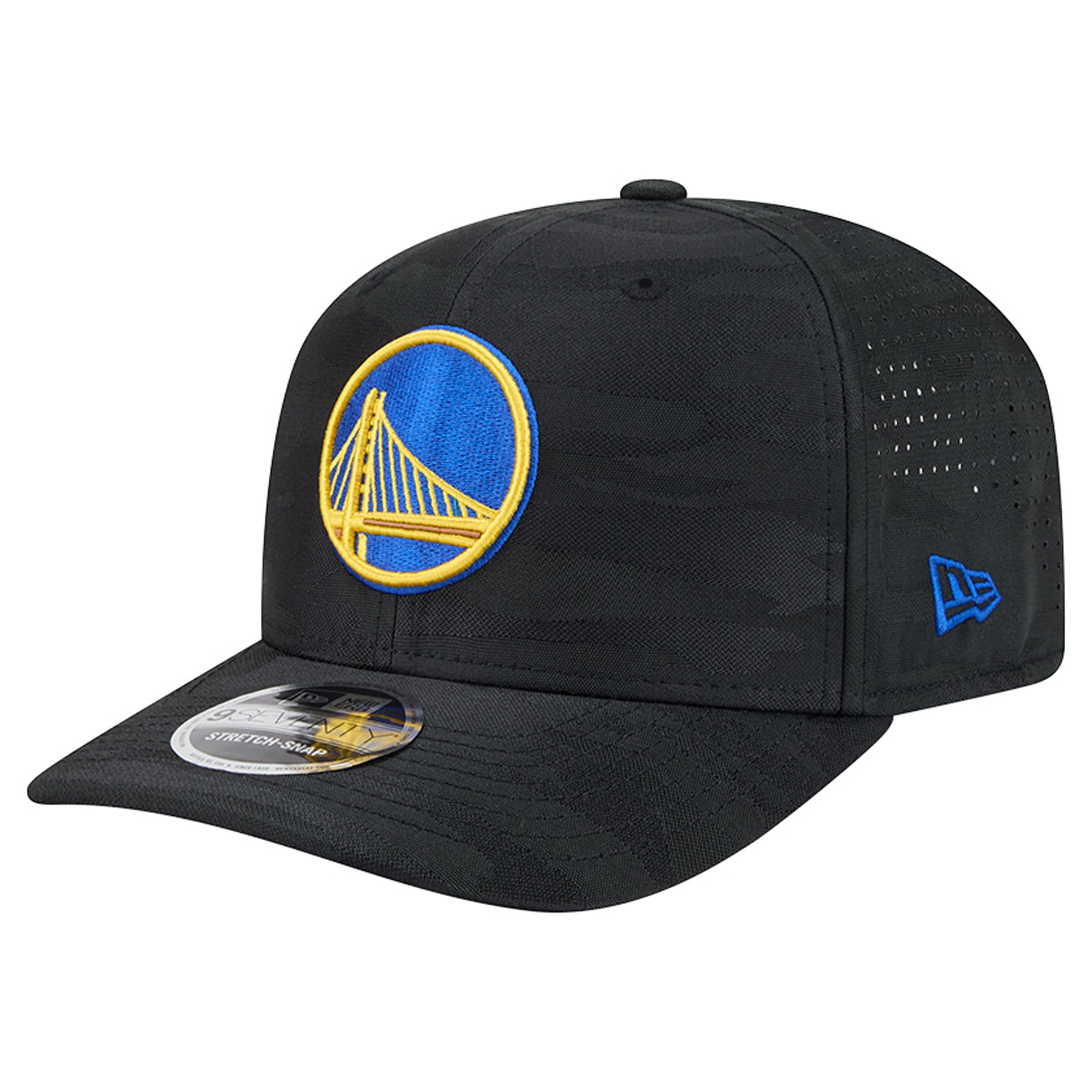 Men's New Era Black Golden State Warriors Camo 9SEVENTY Perforated Adjustable Hat