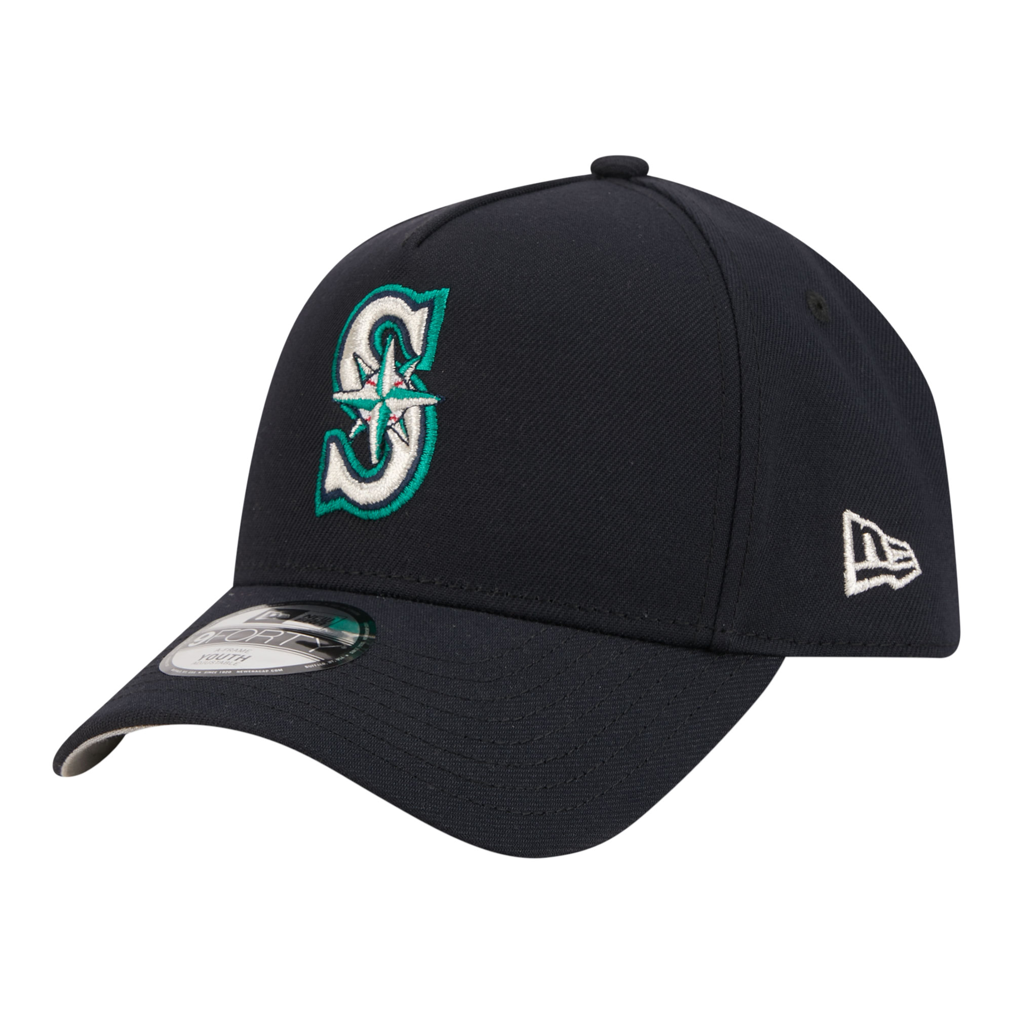 Youth New Era Navy Seattle Mariners 9FORTY A-Frame Adjustable Hat