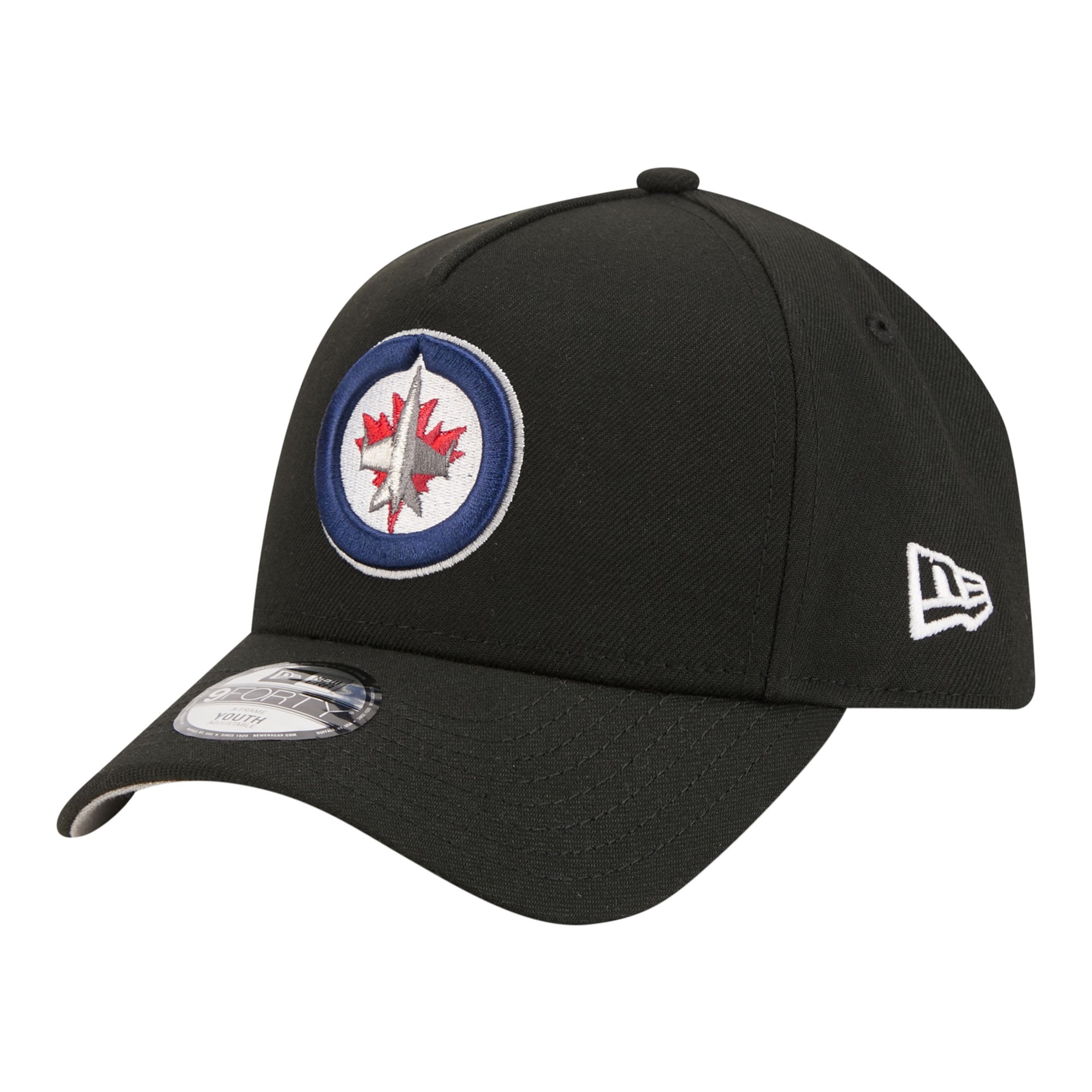 Youth New Era Black Winnipeg Jets 9FORTY A-Frame Adjustable Hat