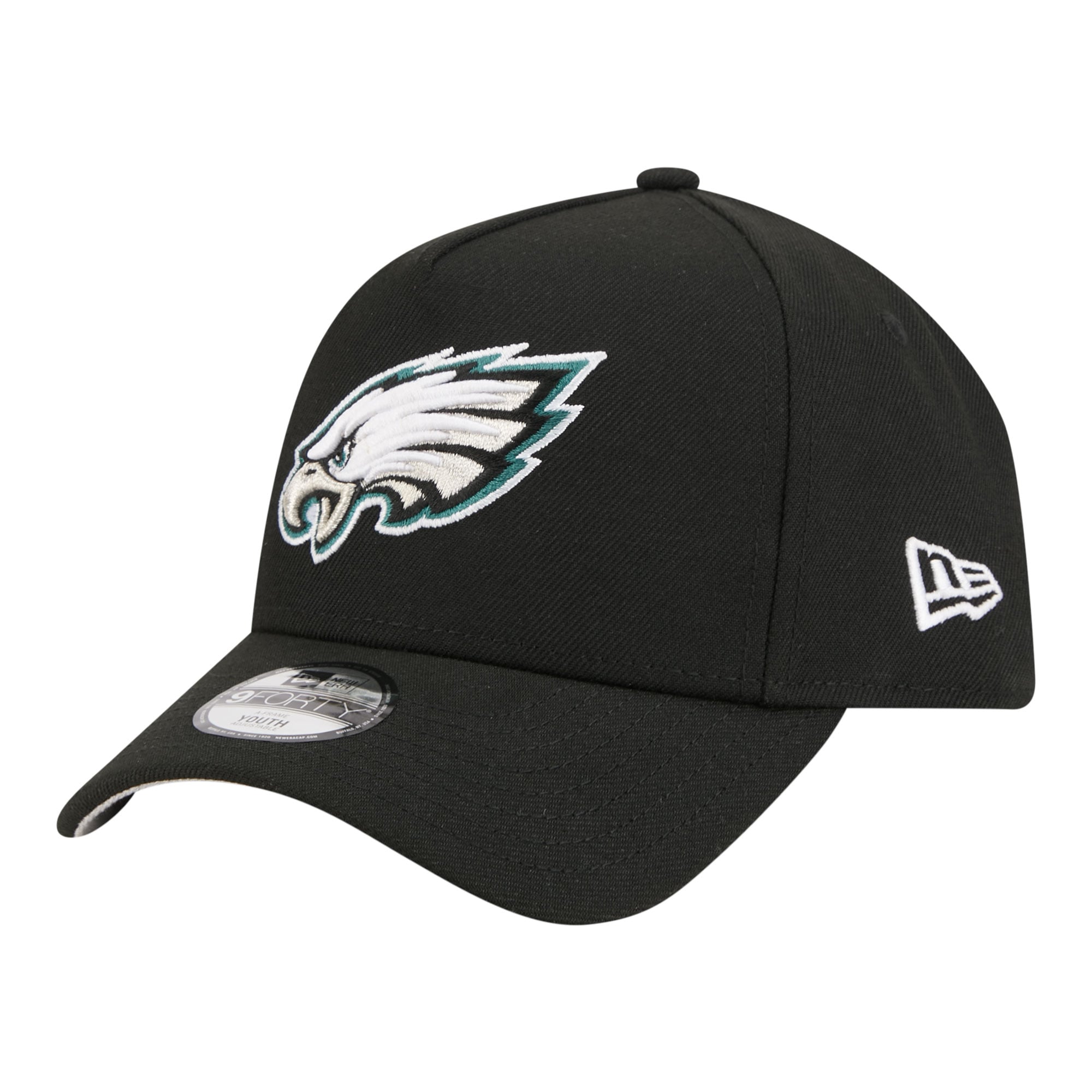 Youth New Era  Black Philadelphia Eagles 9FORTY A-Frame Adjustable Hat