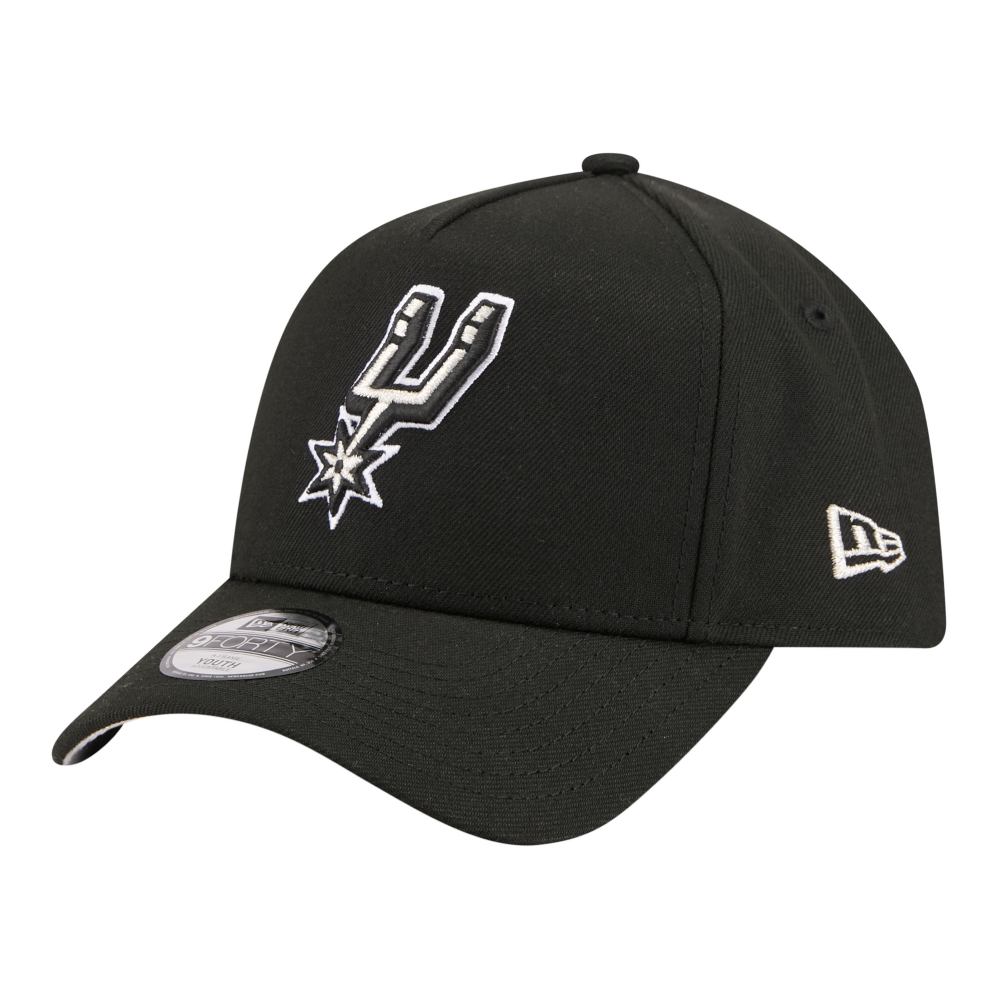 Youth New Era  Black San Antonio Spurs 9FORTY A-Frame Adjustable Hat