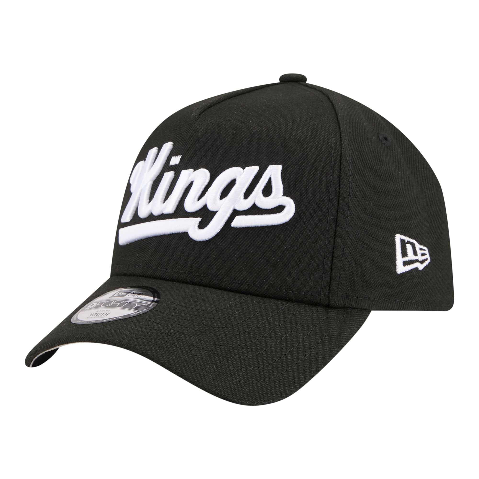 Youth New Era Black Sacramento Kings 9FORTY A-Frame Adjustable Hat