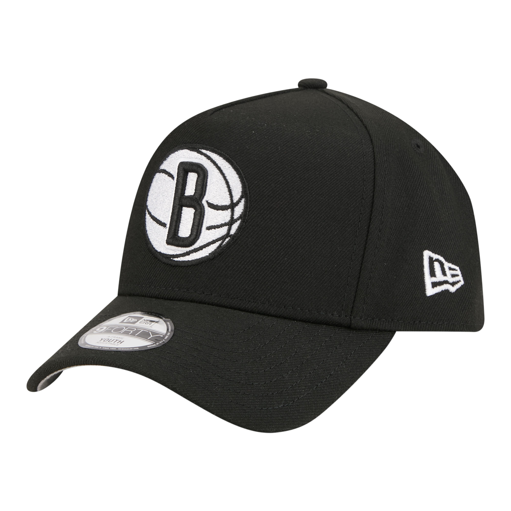 Youth New Era Black Brooklyn Nets 9FORTY A-Frame Adjustable Hat Youth New Era Black Brooklyn Nets 9FORTY A-Frame Adjustable Hat