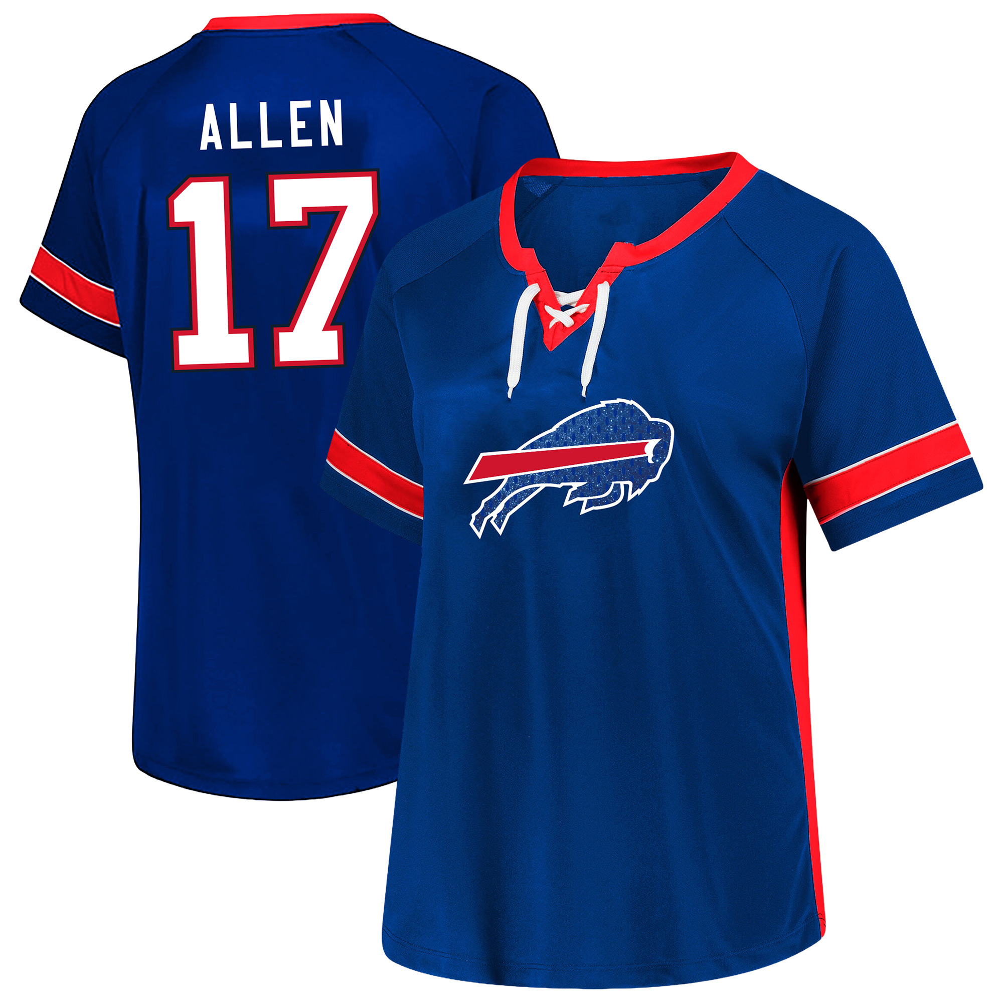 Fanatics Women's Josh Allen Royal Buffalo Bills Plus Size Lace Bling Name & Number T-Shirt - Royal