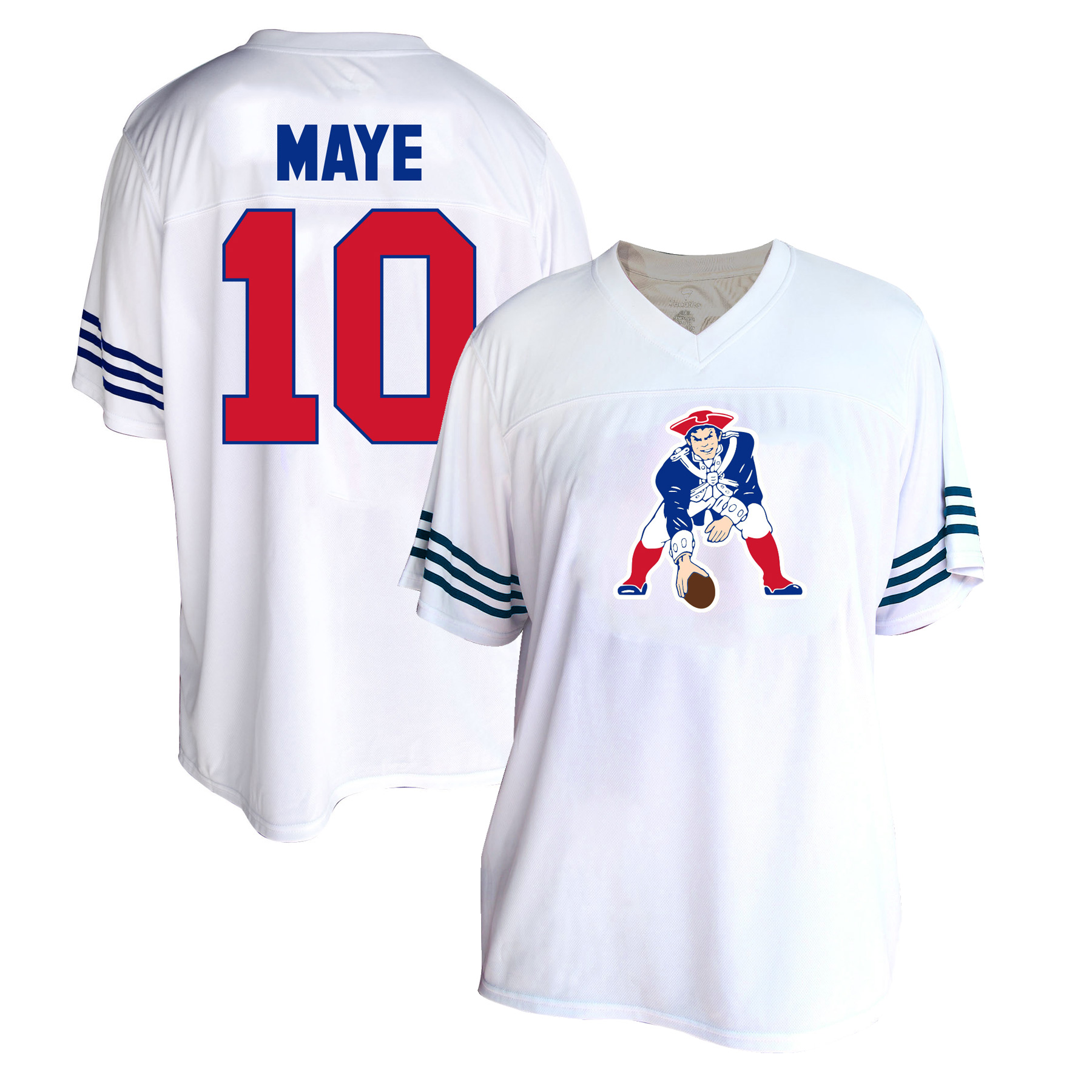Women's Fanatics Drake Maye White New England Patriots Plus Size Fashion Jersey