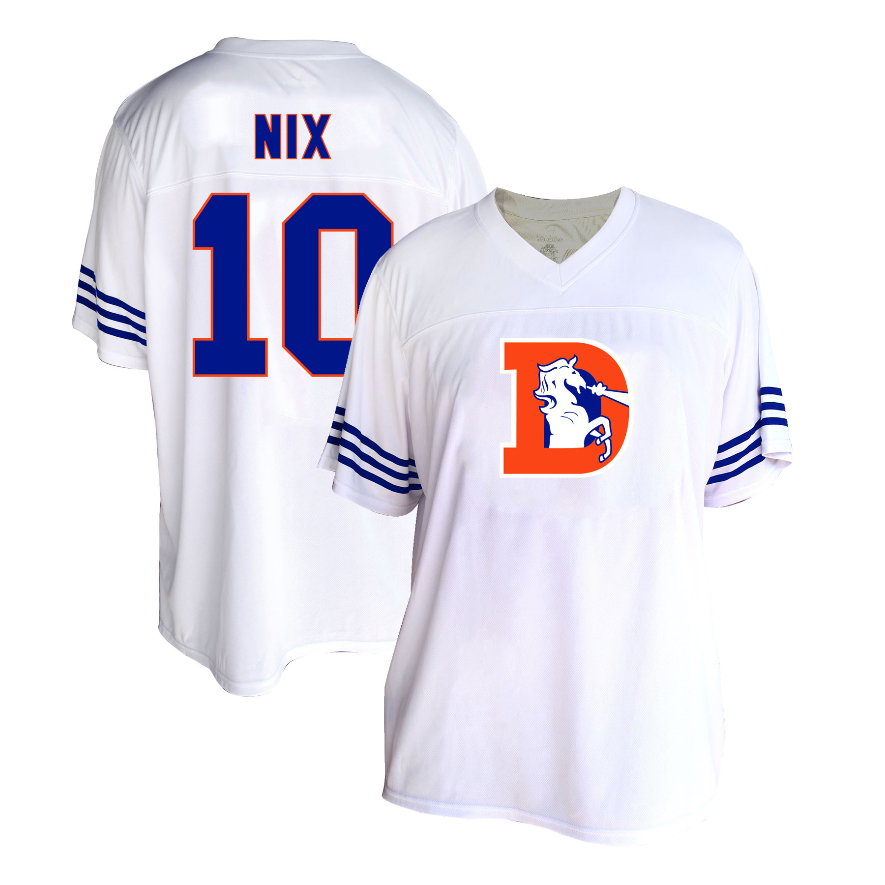 Women’s Fanatics Bo Nix White Denver Broncos Plus Size Fashion Jersey Women’s Fanatics Bo Nix White Denver Broncos Plus Size Fashion Jersey