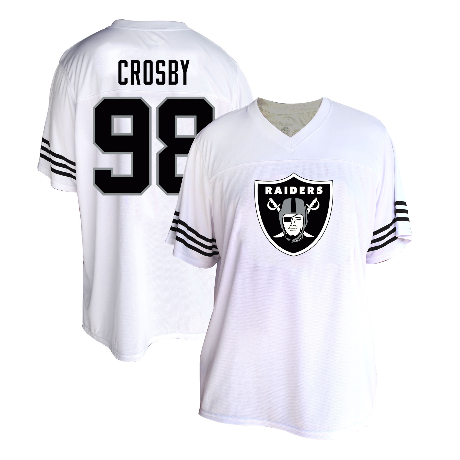 Women's Fanatics Maxx Crosby White Las Vegas Raiders Plus Size Fashion Jersey