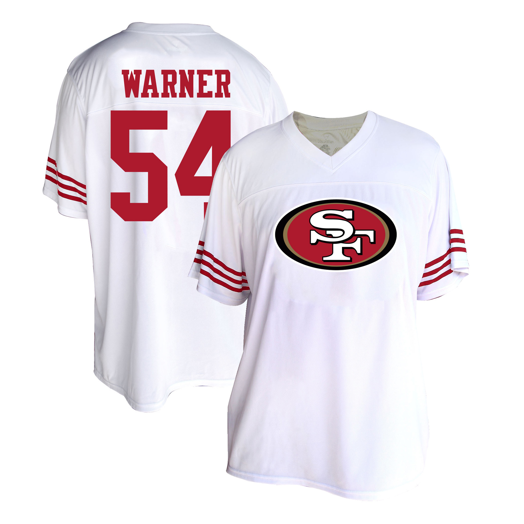 Fanatics Women's Fred Warner White San Francisco 49ers Plus Size Fashion Jersey - White