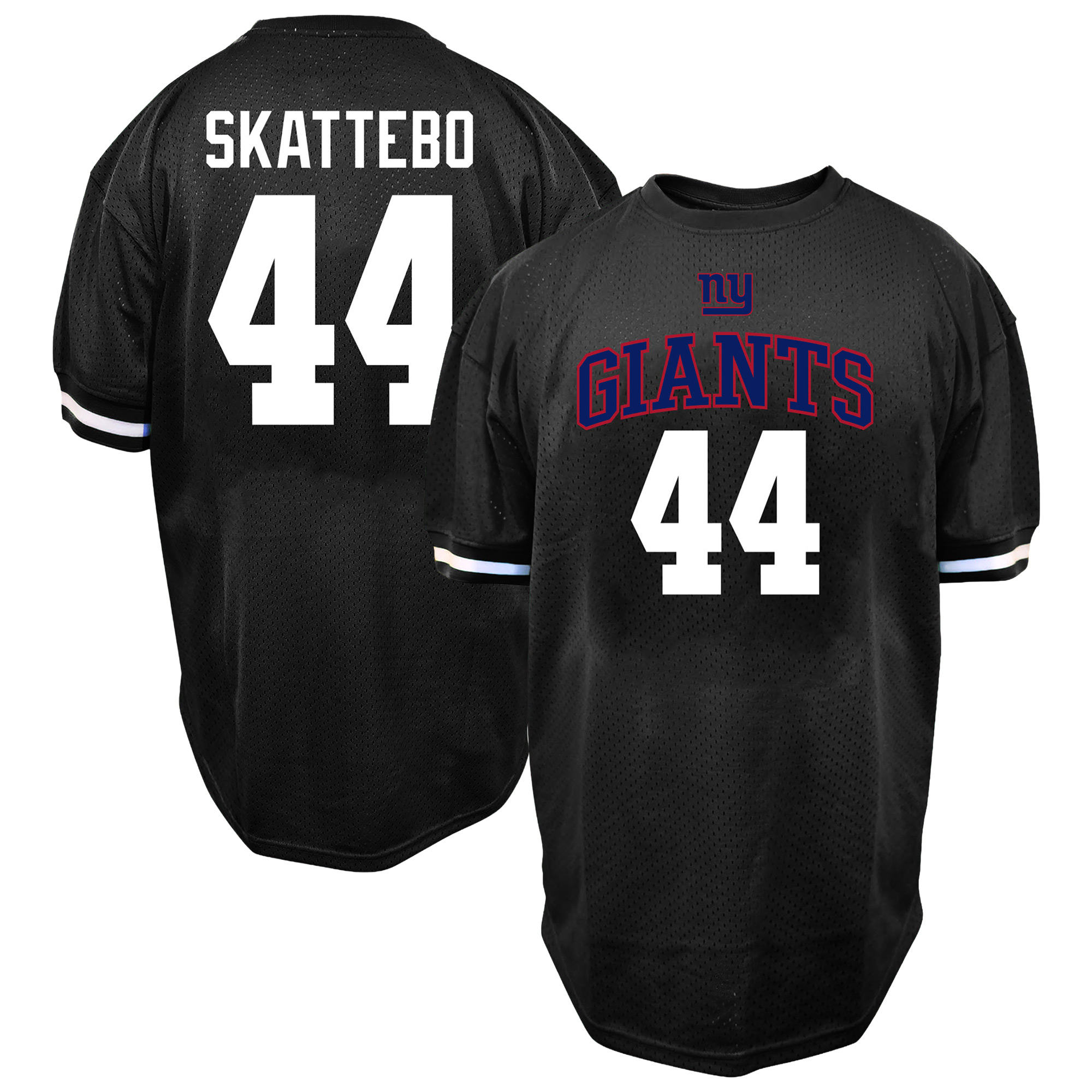 Men's Fanatics Cam Skattebo Black New York Giants Big & Tall Mesh Name & Number T-Shirt