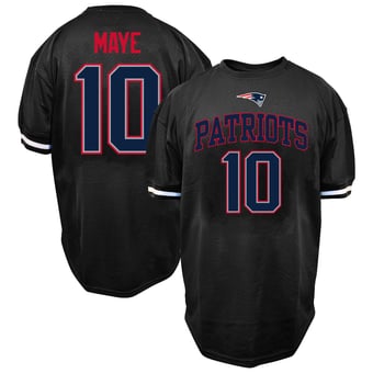 Men's Fanatics Drake Maye Black New England Patriots Big & Tall Mesh Name & Number T-Shirt