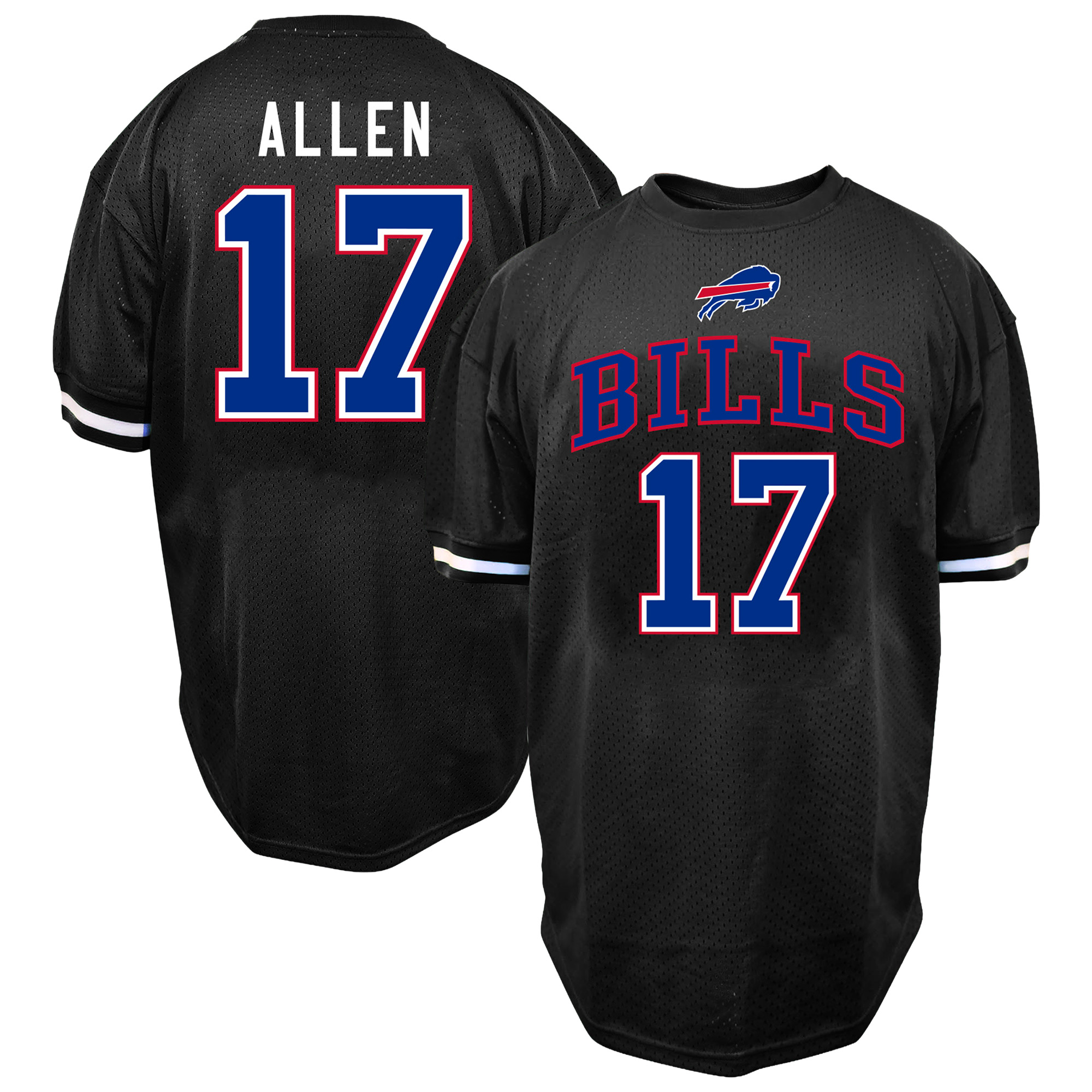 Fanatics Men's Josh Allen Black Buffalo Bills Big & Tall Mesh Name & Number T-Shirt - Black