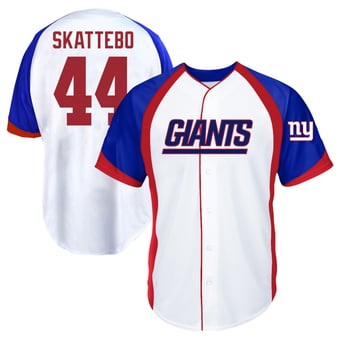 Men's Fanatics Cam Skattebo White New York Giants Big & Tall Button-Up Baseball Jersey Top